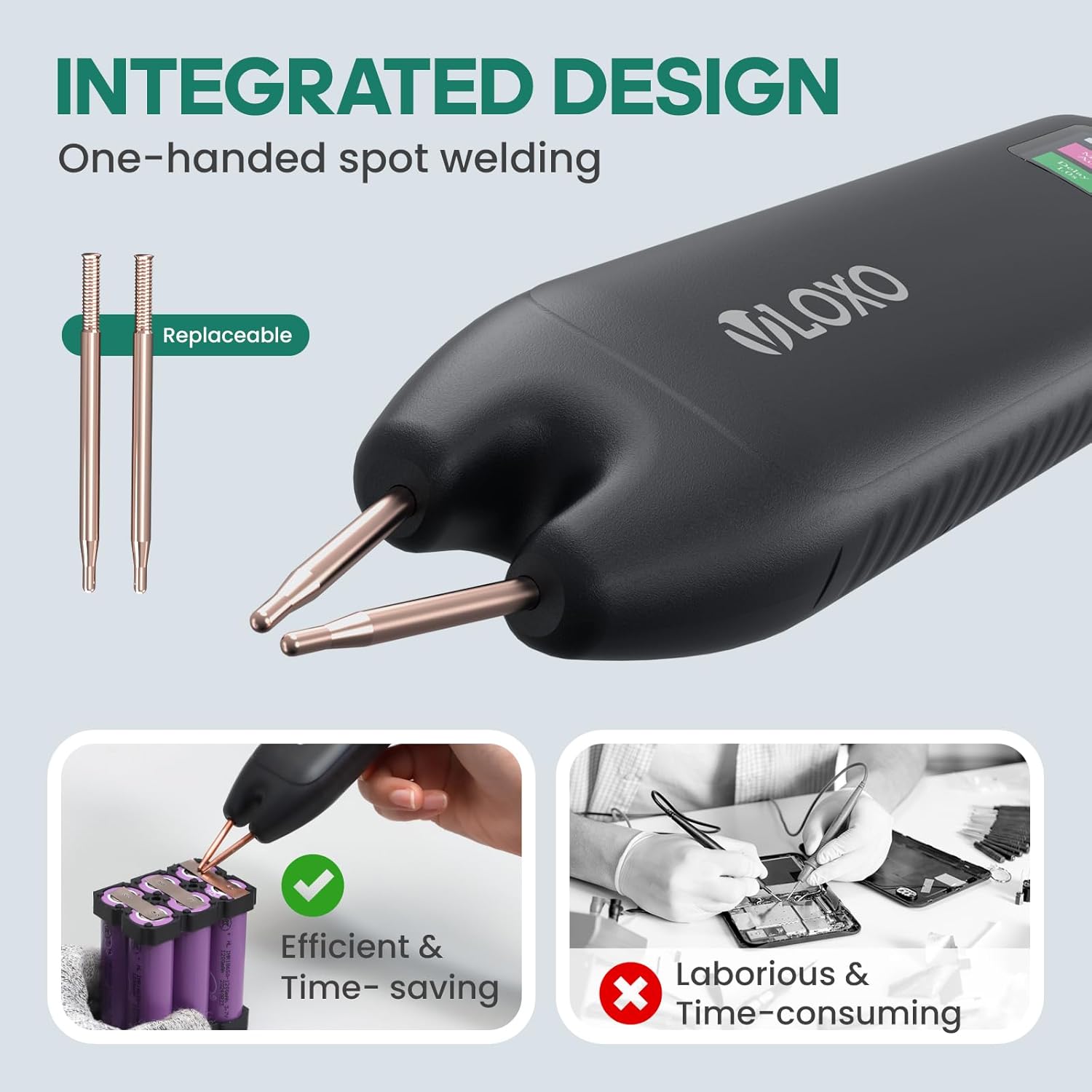 VLOXO Punktschweißgerät – Integriertes Design für Einhandbedienung