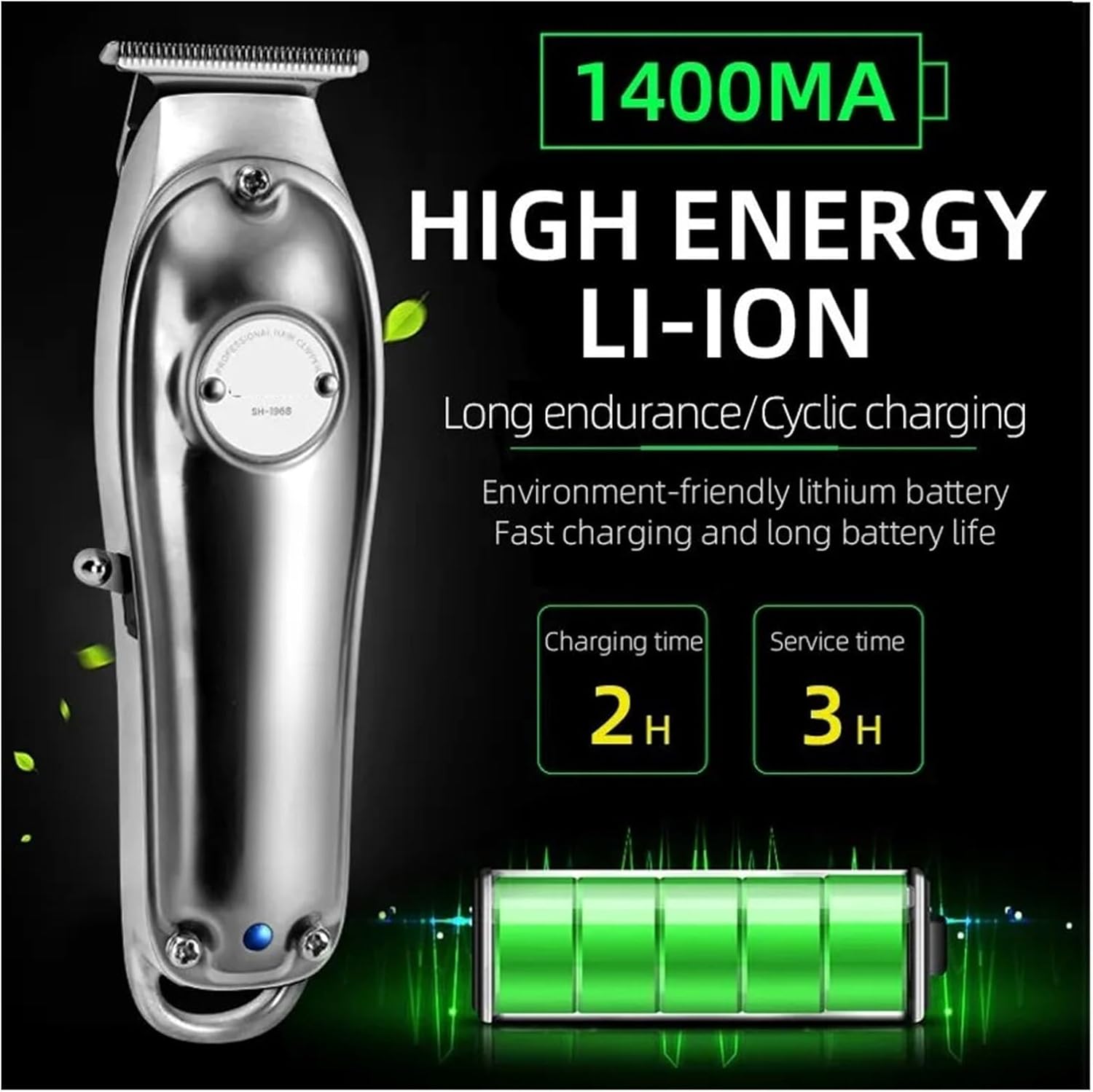Electric Barber Full Metal Professional Hair Trimmer for Men Beard Hair Clipper Finishing