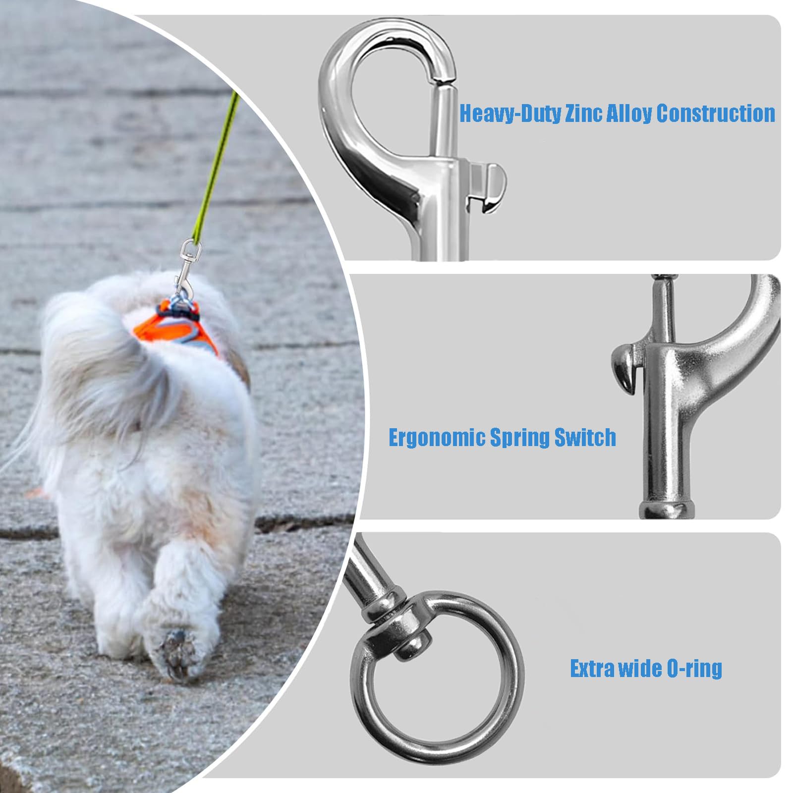 Trigger Clips Clasp,12 PCS Keyring Clip Dog Lead Dlips Swivel Snap Hook 360° Rotating Dog Lead Clips Secure Carabiner Clasps for Keyrings Leash Collars DIY Crafts and Outdoor Gear - Image 3