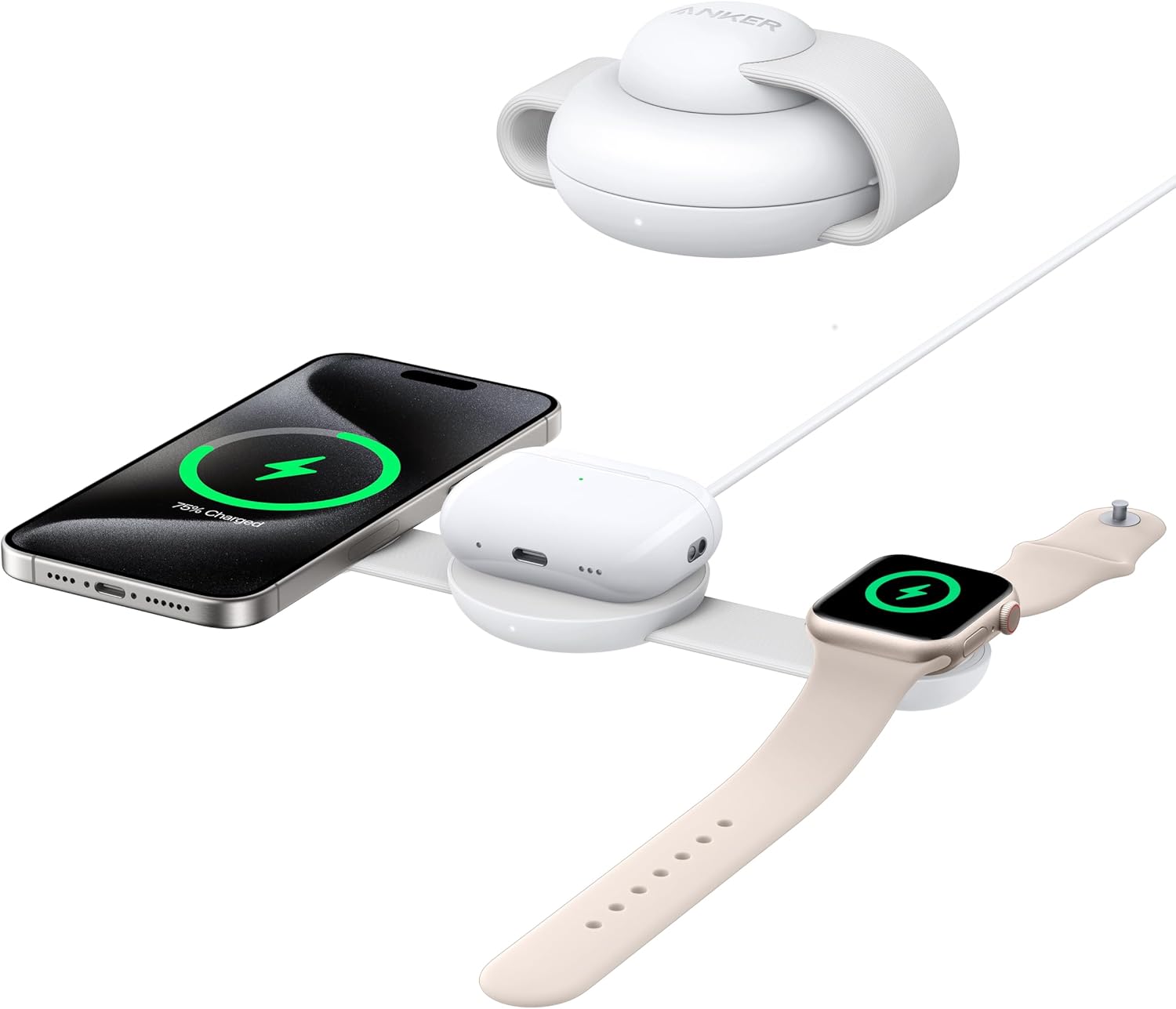 Anker MAGGO 3-EN-1 IPHONE 16, APPLE WATCH Y AIRPODS Estación de Carga Inalámbrica Anker MAGGO 3-EN-1 IPHONE 16, APPLE WATCH Y AIRPODS Estación de Carga Inalámbrica