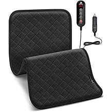 CooCoCo 12V/24V Car Heated Blanket, 12" x 24" Heated Blanket, Car Electric Blanket for Back, 5 Heat Setting, Auto-Off