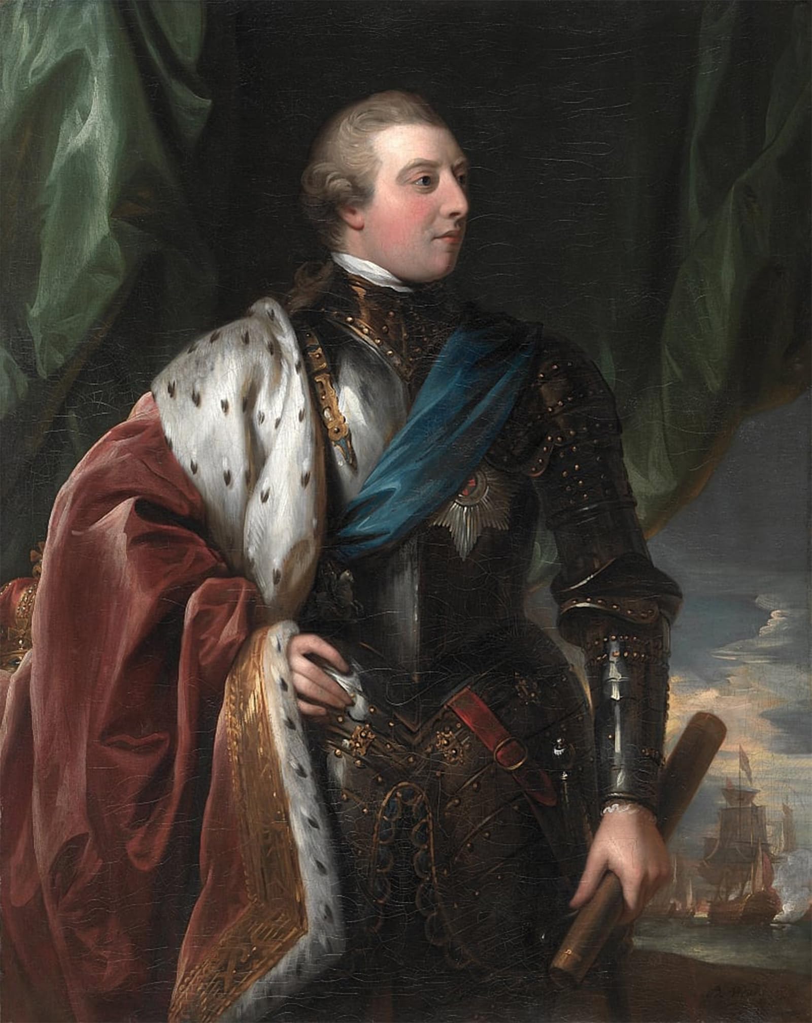 SERENDIPITP Vintage Picture Print on Canvas Wall Art Poster George Iii by Benjamin West Artwork Print Poster for Wall Decor 60x90cm