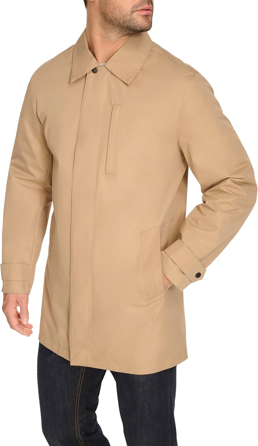 Cole Haan mens Front Zip Water Resistant Rain Jacket - Image 3