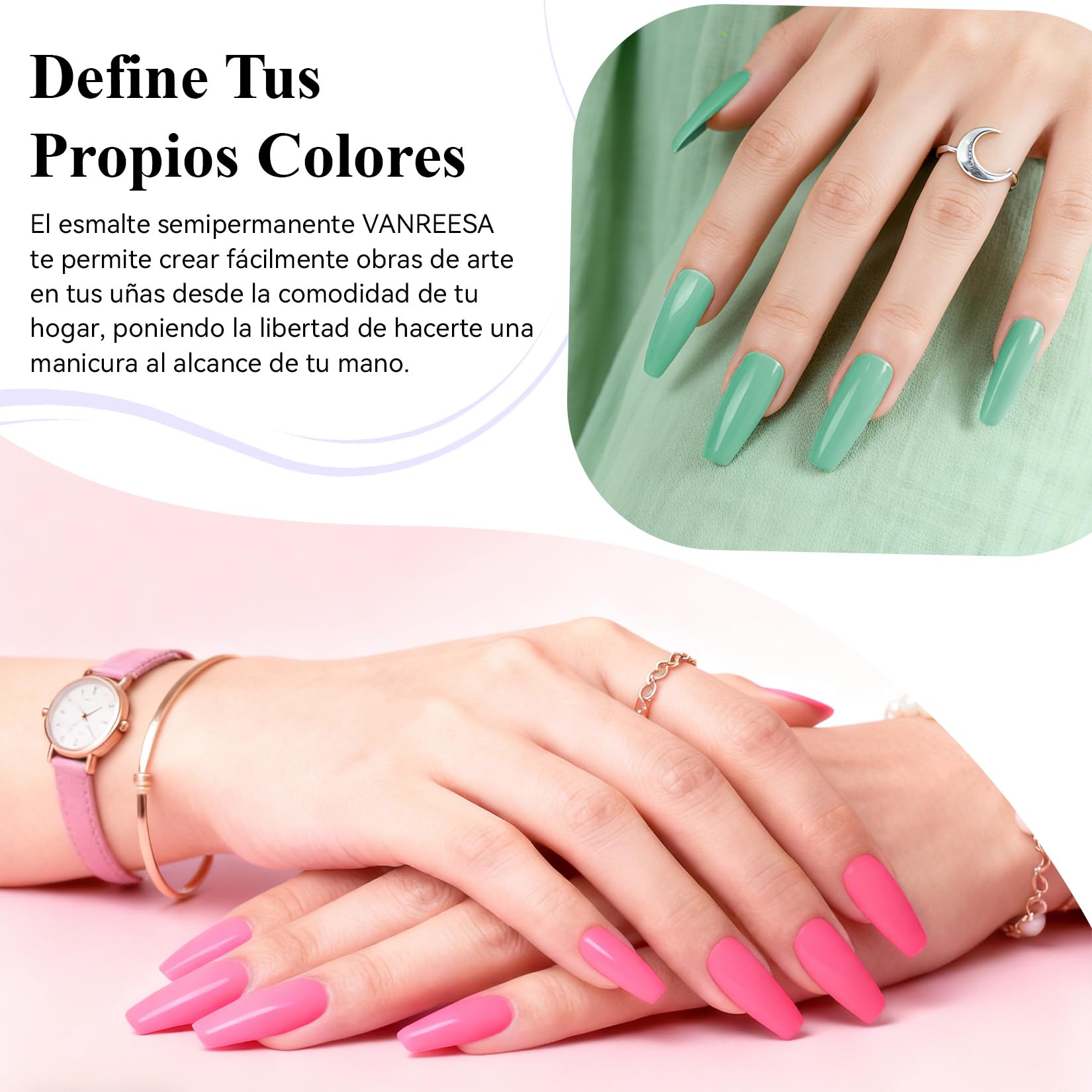 VANREESA 20 Colores Kit Uñas Semipermanentes, Uñas Semipermanentes Kit Completo con Base Top Coat Lampara UV y Herramientas Manicura, Todas Estaciones Apto Esmalte Gel Set Manicura para Principiantes