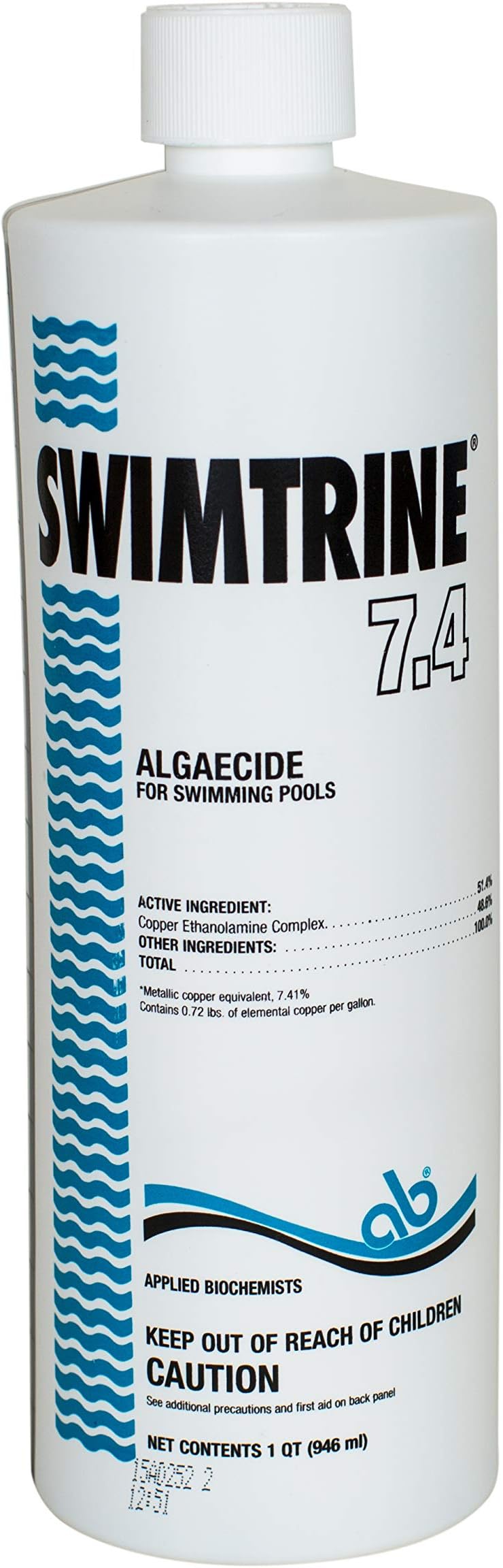 Applied Biochemists 405103A Swimtrine 7.4 Swimming Pool Algaecide & Deposit Control, 32 fl oz