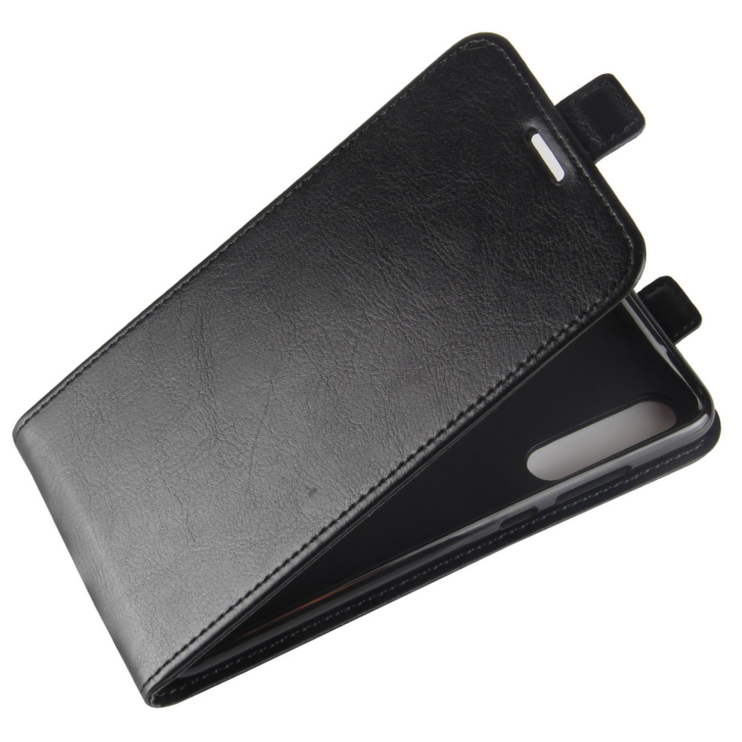 BEZ Hülle Für Huawei P20 Pro – Flip Case Aus Stoff & PU-Leder Mit Kartenfächern, Standfunktion, Schwarz