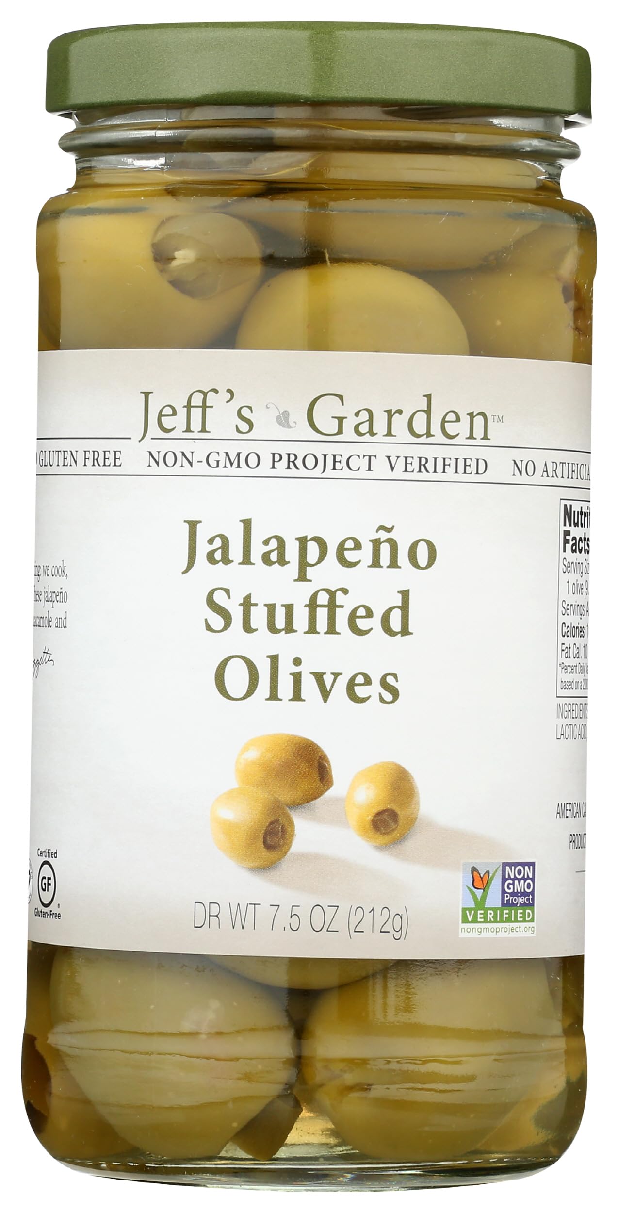 Jeffs Naturals Olive Stuffed jalapeno natural, 7.5 oz