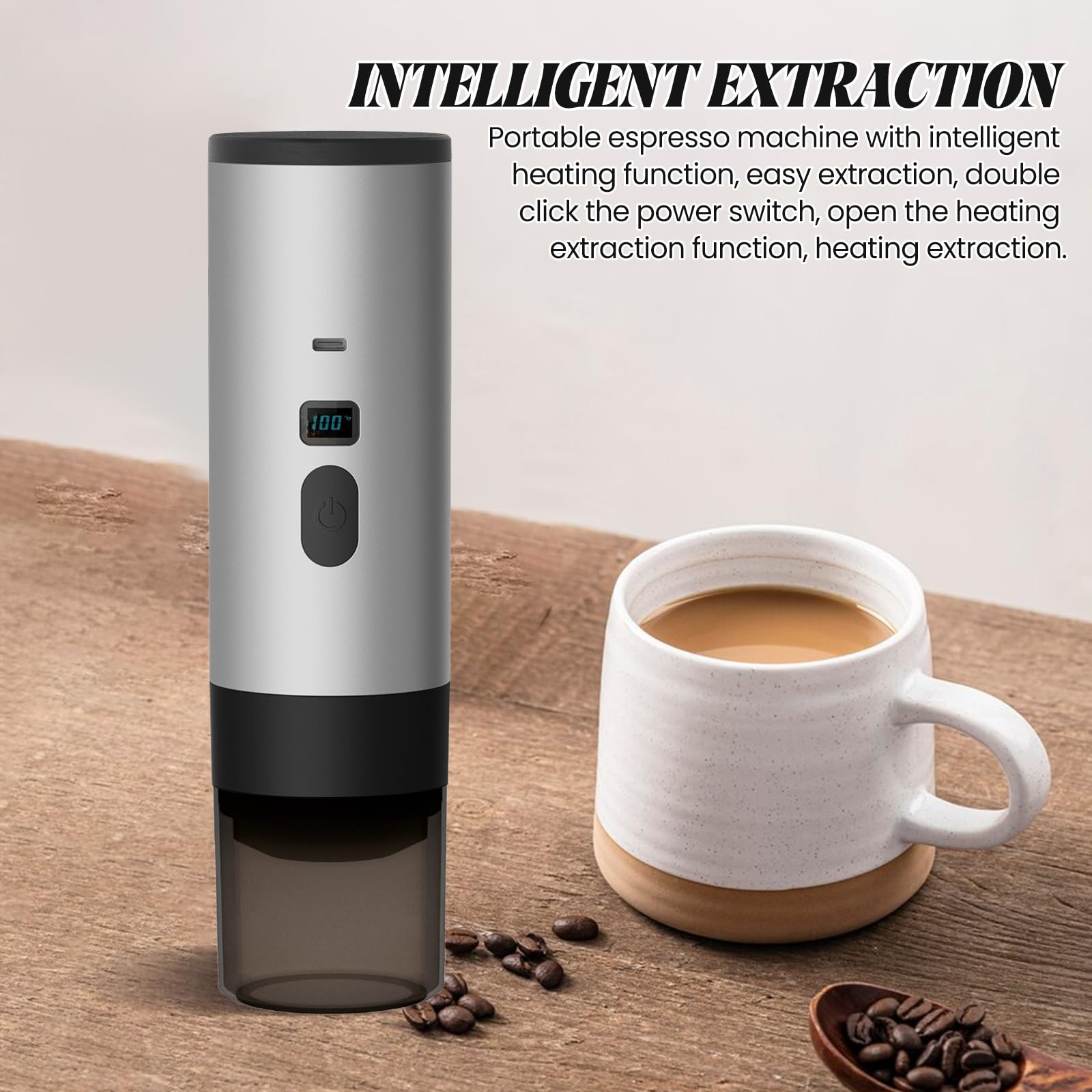 3 in 1 Macchina da Caffè Multi Capsule, Caffettiera Portatile, Caffettiere Espresso a Capsule e Caffè Macinato, Macchina da Espresso Elettrica, 15 Bar, per Ufficio, Viaggio, Camping, Casa (Colore