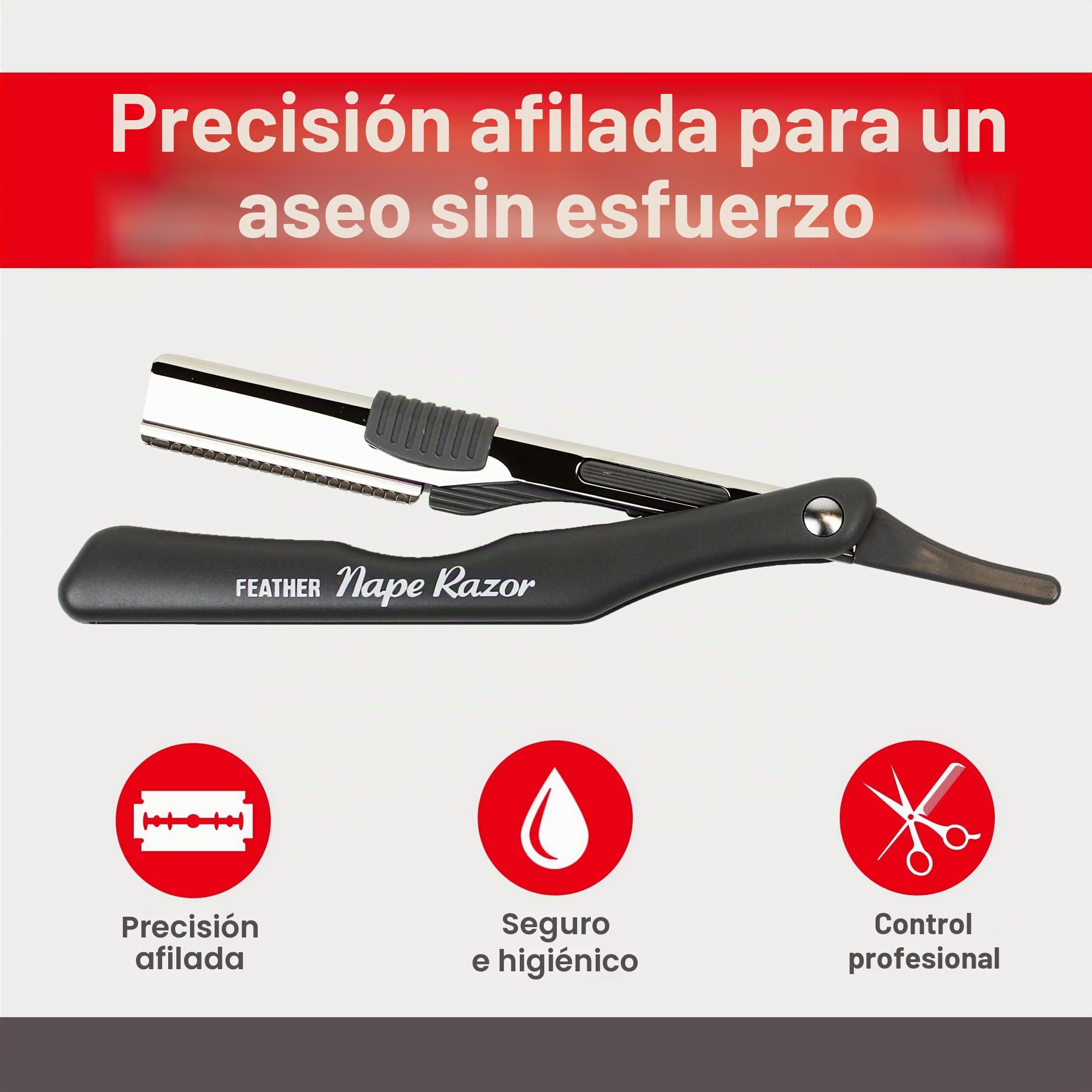 Feather Nape Razor, Estuche para navajas, cuchillas y maquinillas de afeitar - 30 gr.
