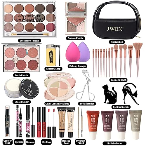 Miniatura 2 de Kit completo de maquillaje de 39 piezas todo en uno para mujeres, juego de regalo de maquillaje para principiantes y adolescentes, juego de