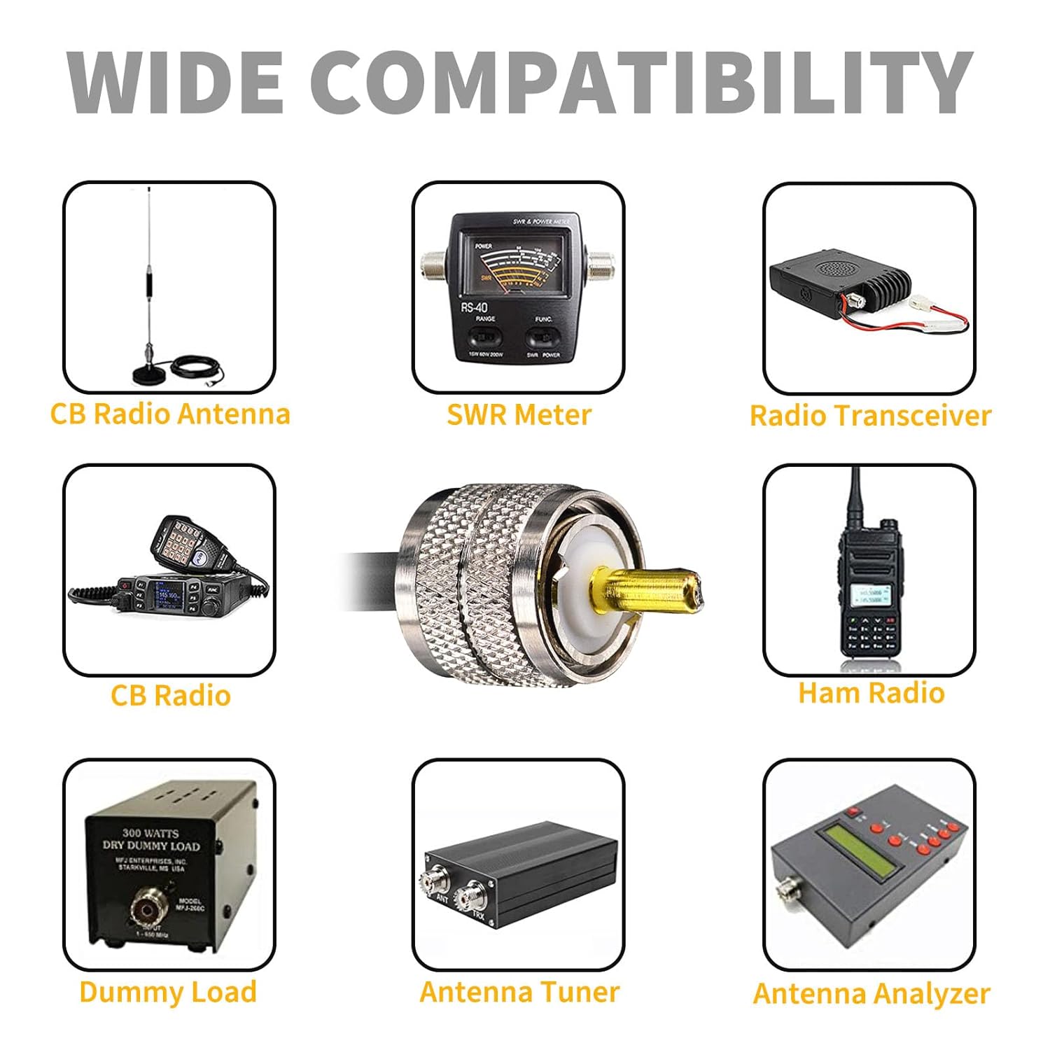 CB Coax Cable 75FT, Low Loss CB Antenna Cable Coax with PL259 Connectors, L200 Coaxial (LMR200 Equivalent), Flexible & Durable - 50 Ohm, for Ham Radio Antenna HF/VHF