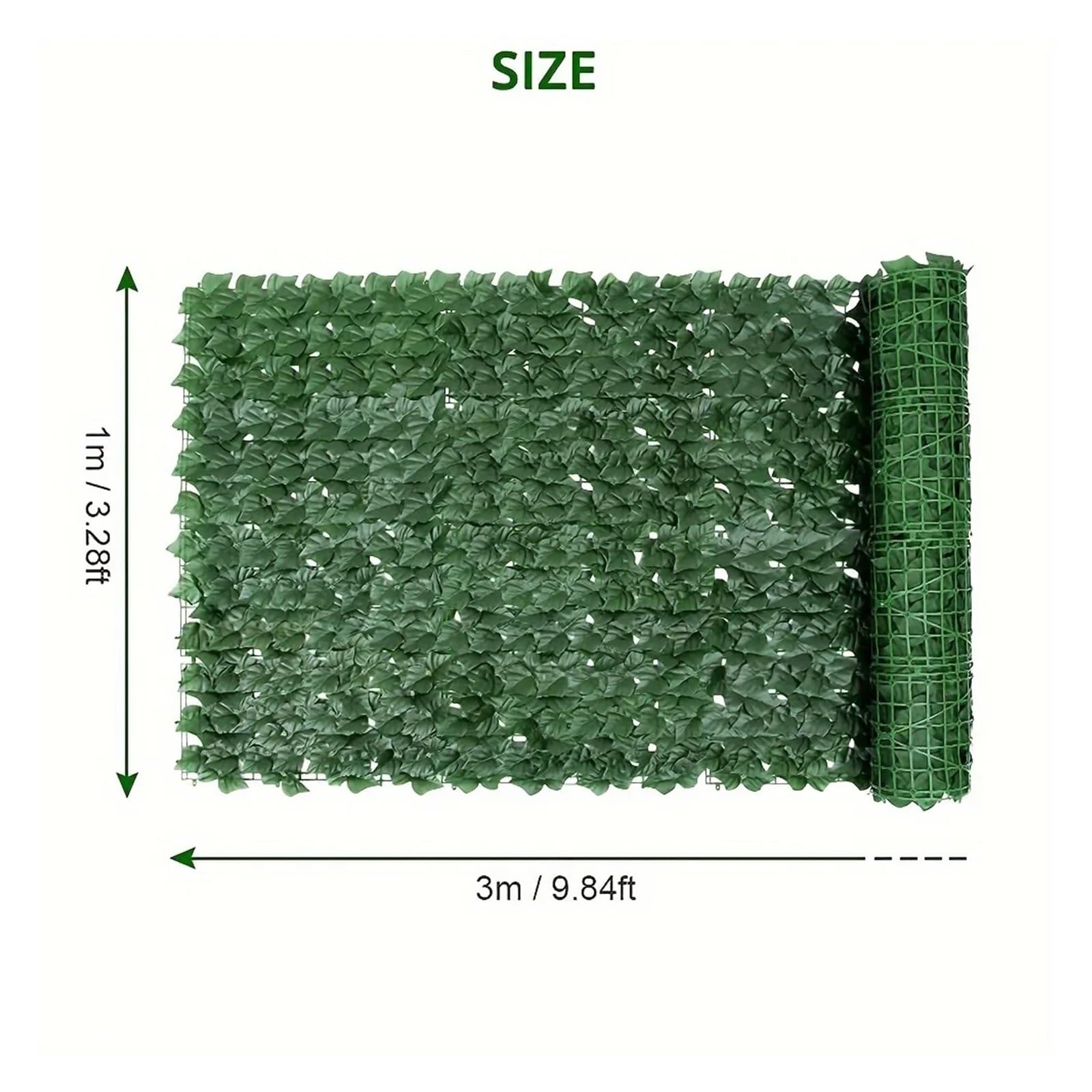 Valla retráctil de Hiedra Artificial de 3 Metros for privacidad - Pantalla de Hojas Verdes for Patio, Ideal for Balcones y Paredes Exteriores