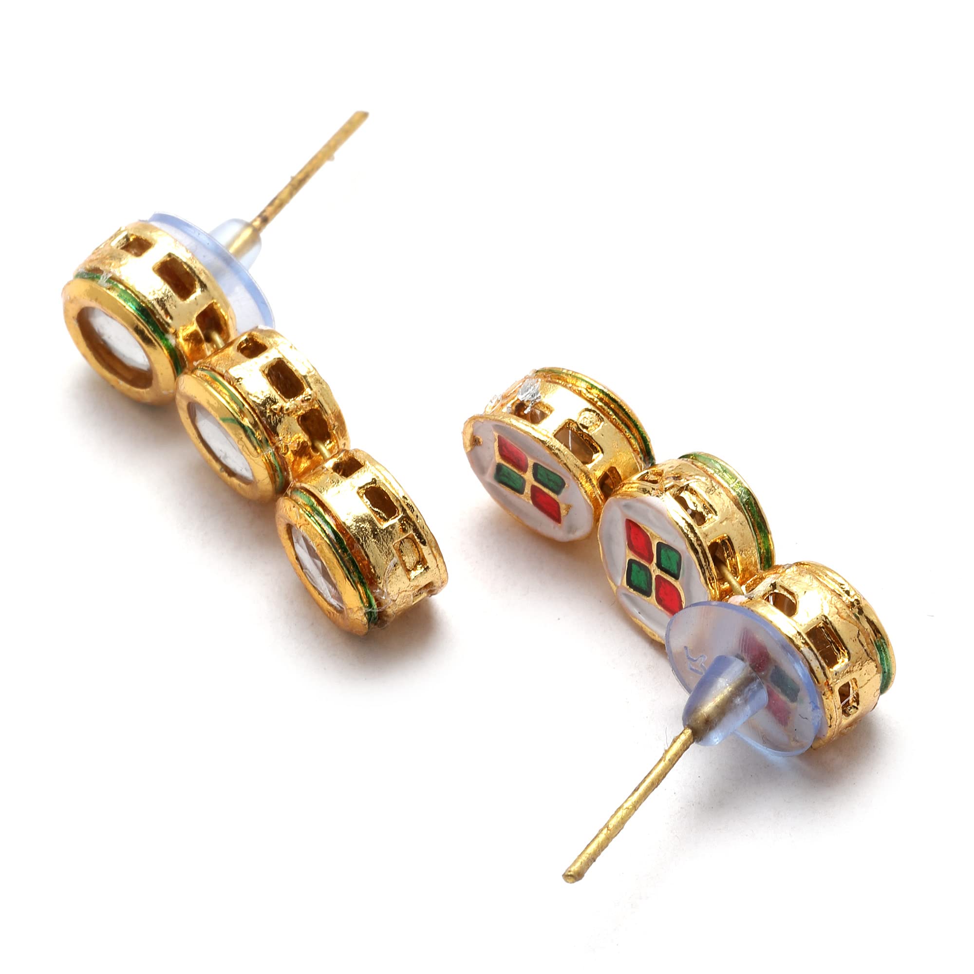 Gold-Plated Kundan Necklace Set with Earrings