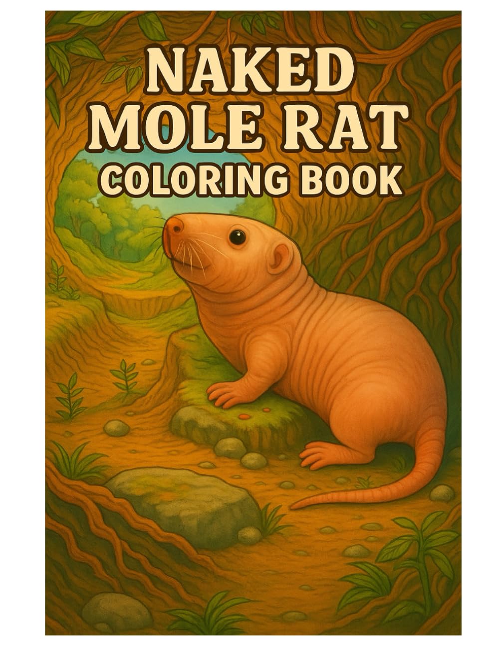 Naked Mole Rat Coloring Book: 50 Unique and Fun Illustrations of the Fascinating Underground Animal: Relaxing and Educational Coloring for Kids and Adults