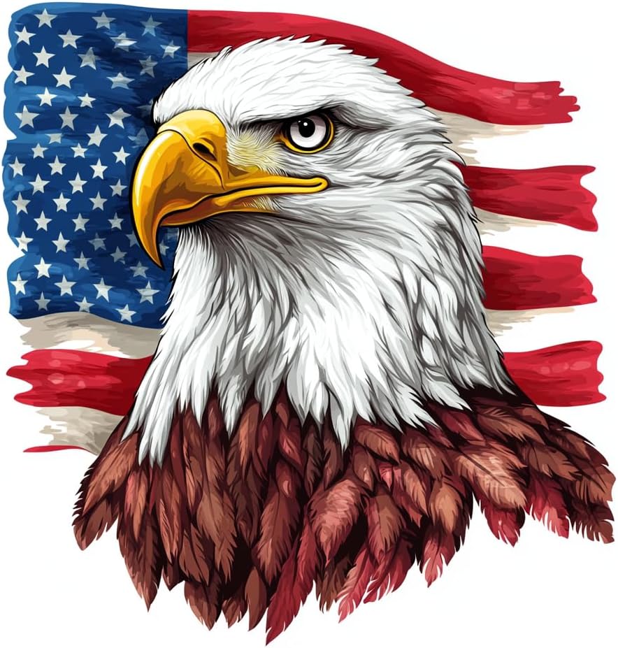 Bald Eagle & American Flag Decal – 3M USA-Made Sticker For Truck, Car, Window, Or Wall 7 thumbnail image