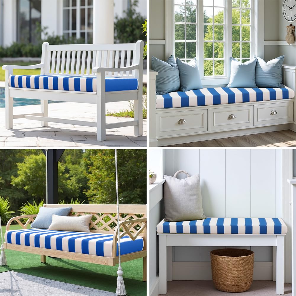 Coussins pour Bancs de Jardin, Coussin de Banc Matelas de Sol Coussin Banc Coussin Banquette Exterieur Jardin Antidérapant Coussin Siège Assise Coussin pour Banc Mobilier,Jaune,110X45X3cm