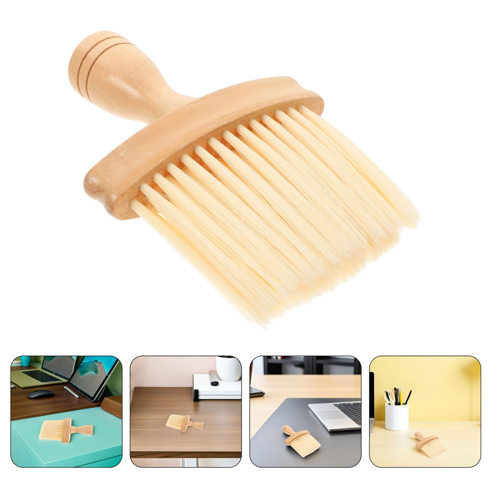 Holibanna Lot de 5 Brosses à Dépoussiérer en Bois pour Clavier et Voiture Nettoyage Précis des Interstices Manche en Bois Naturel Brosse Douce pour Ordinateur Portable et Piano Outil
