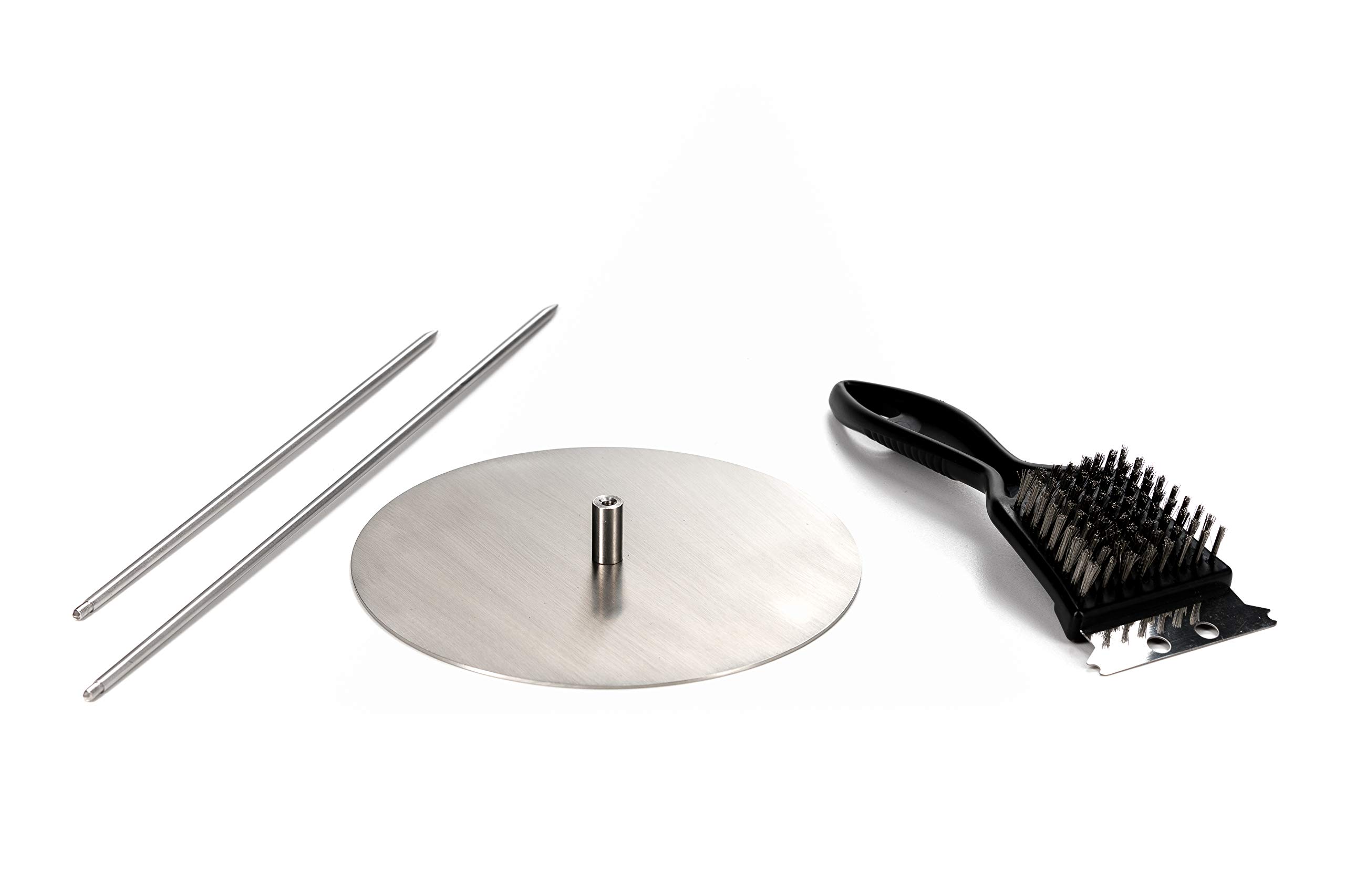 Supporto per spiedo verticale, spiedino verticale per barbecue,Spiedo Al Pastore Per Carne Verticale Con 3 Punte Rimovibili | Supporto per spiedini brasiliano a base rotonda, per piatti da barbecue, c