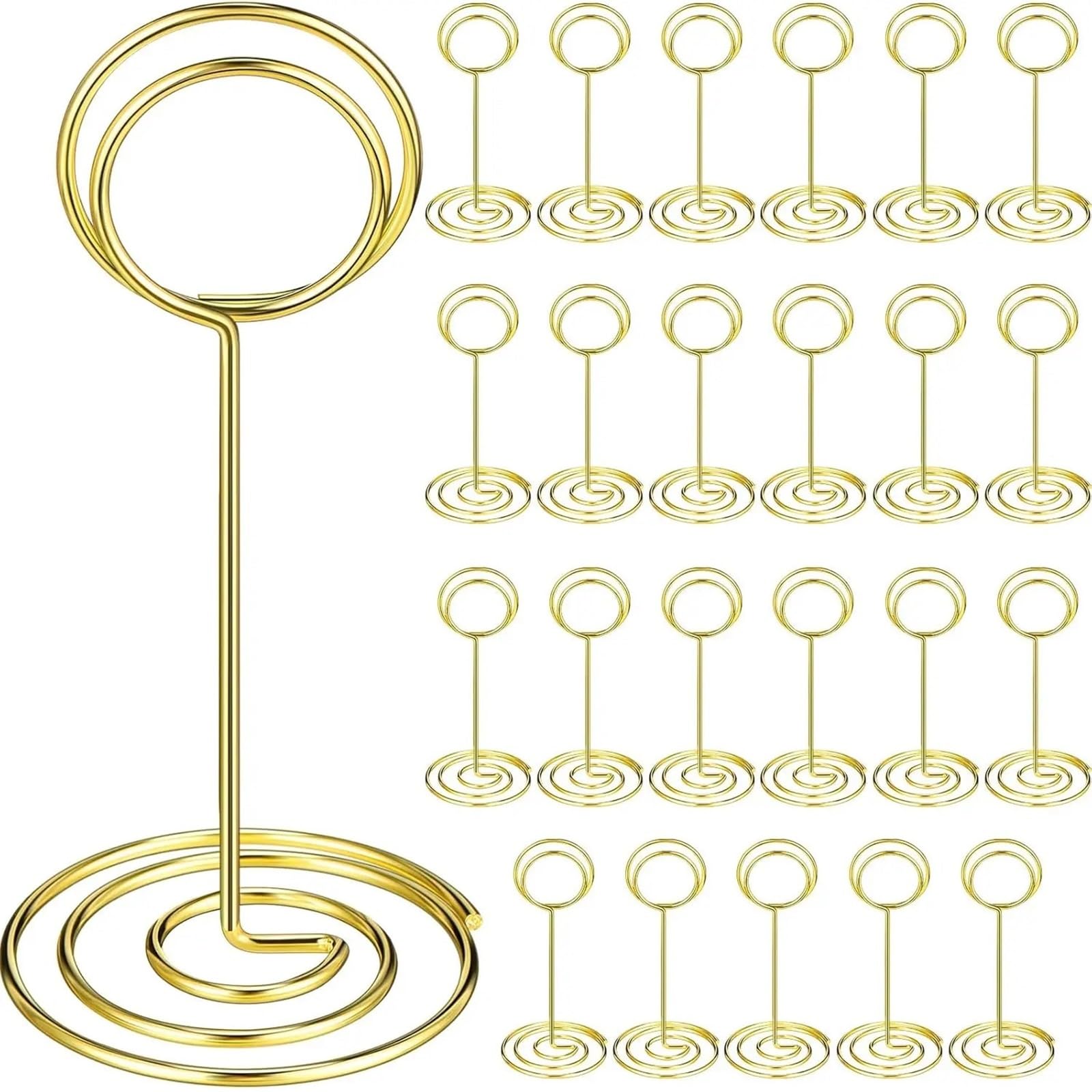 10 Stück/20 Stück Tischnummernhalter, Platzkartenhalter, Draht, Foto, Bild, Name, Menü-Clips, Memo-Notizkartenständer for Hochzeit TischkartenhalTer(Silver,100pcs)