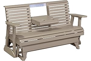 5' Plain Double Glider Bench: Perfect for Relaxing on the Patio