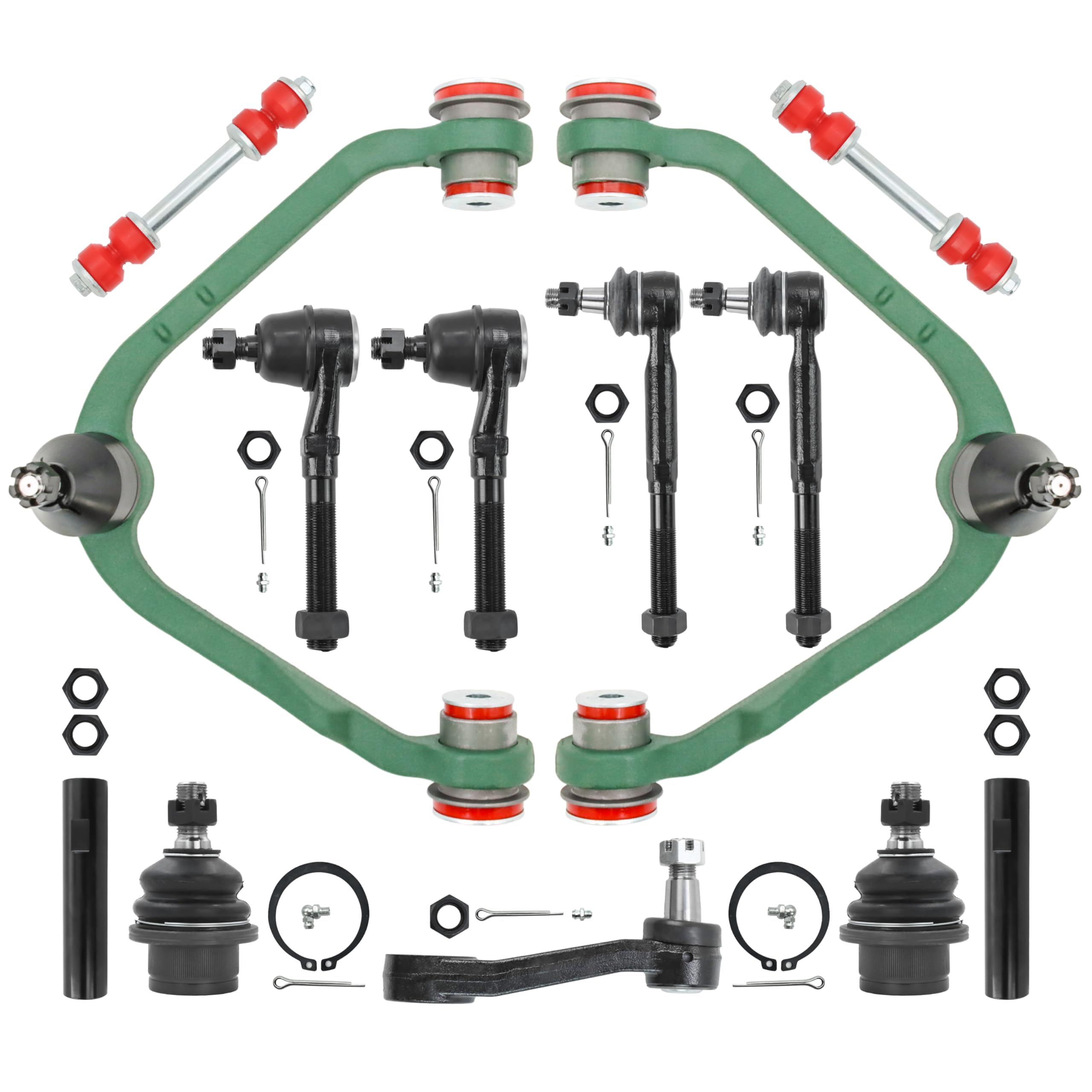 13PC 2WD Front Upper Control Arms Suspension Kit Replacement for 1997-2003 Ford F-150, 1997-1999 F-250, 1997-2002 Ford Expedition, for 1998-2002