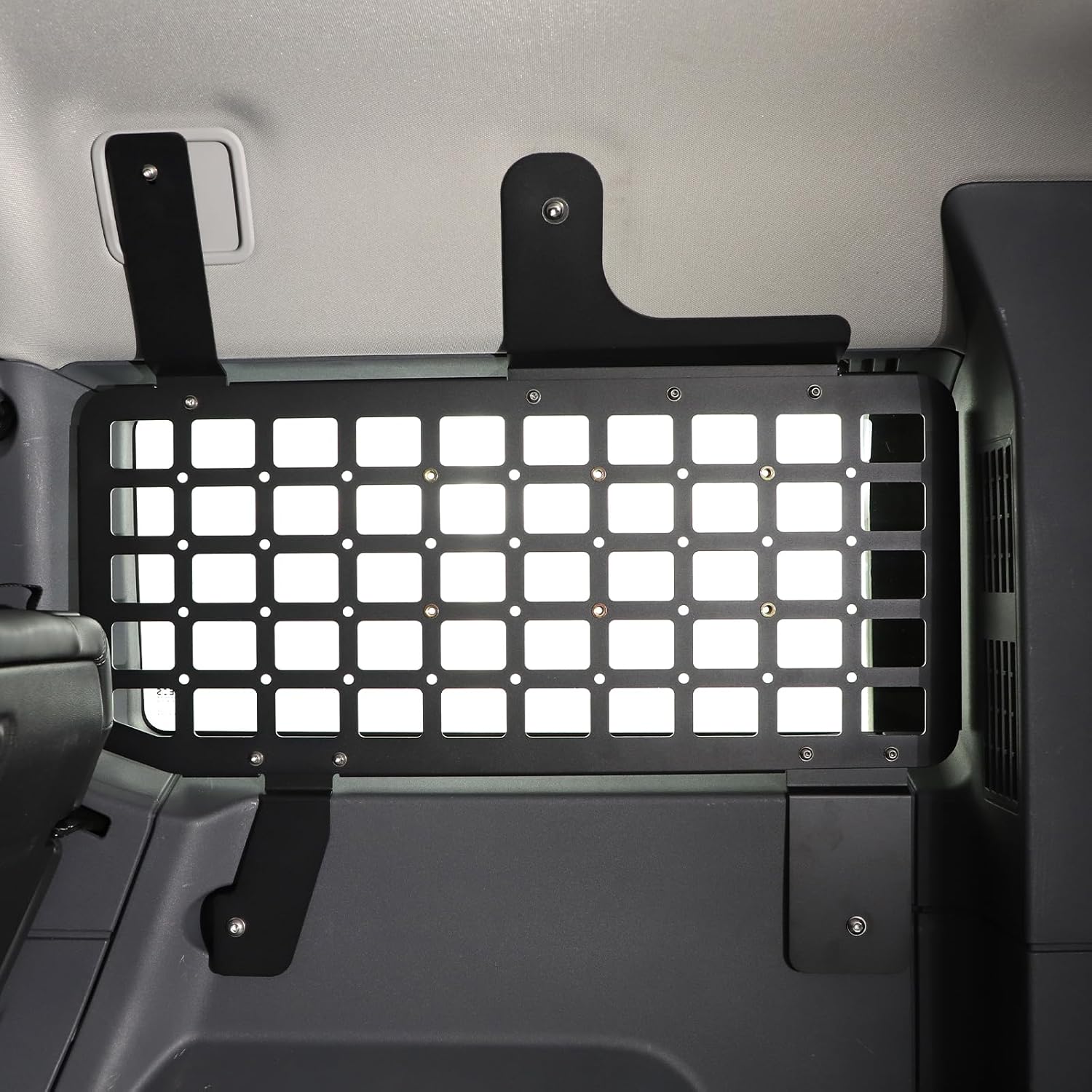 Interior Rear Window MOLLE Panel Compatible with Ineos Grenadier 2020-2026 Runk Modular Storage Cargo Rack Shelf Black Storage Accessories 2pcs (Style A)