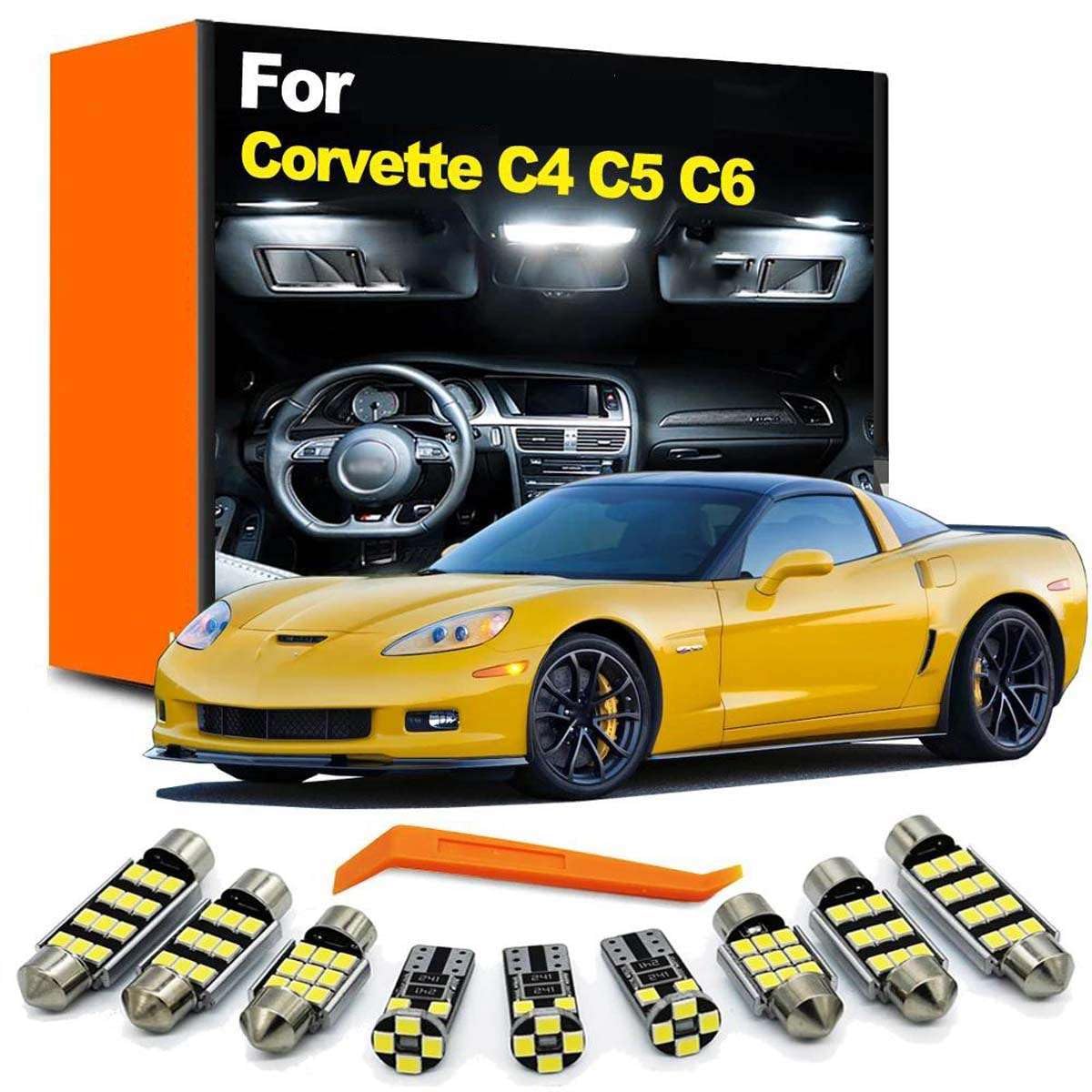Kit de luz de Techo LED Interior para mapas, para Corvette C4 C5 C6 1984-2009 2010 2011 2012 2013 Accesorios para automóvil