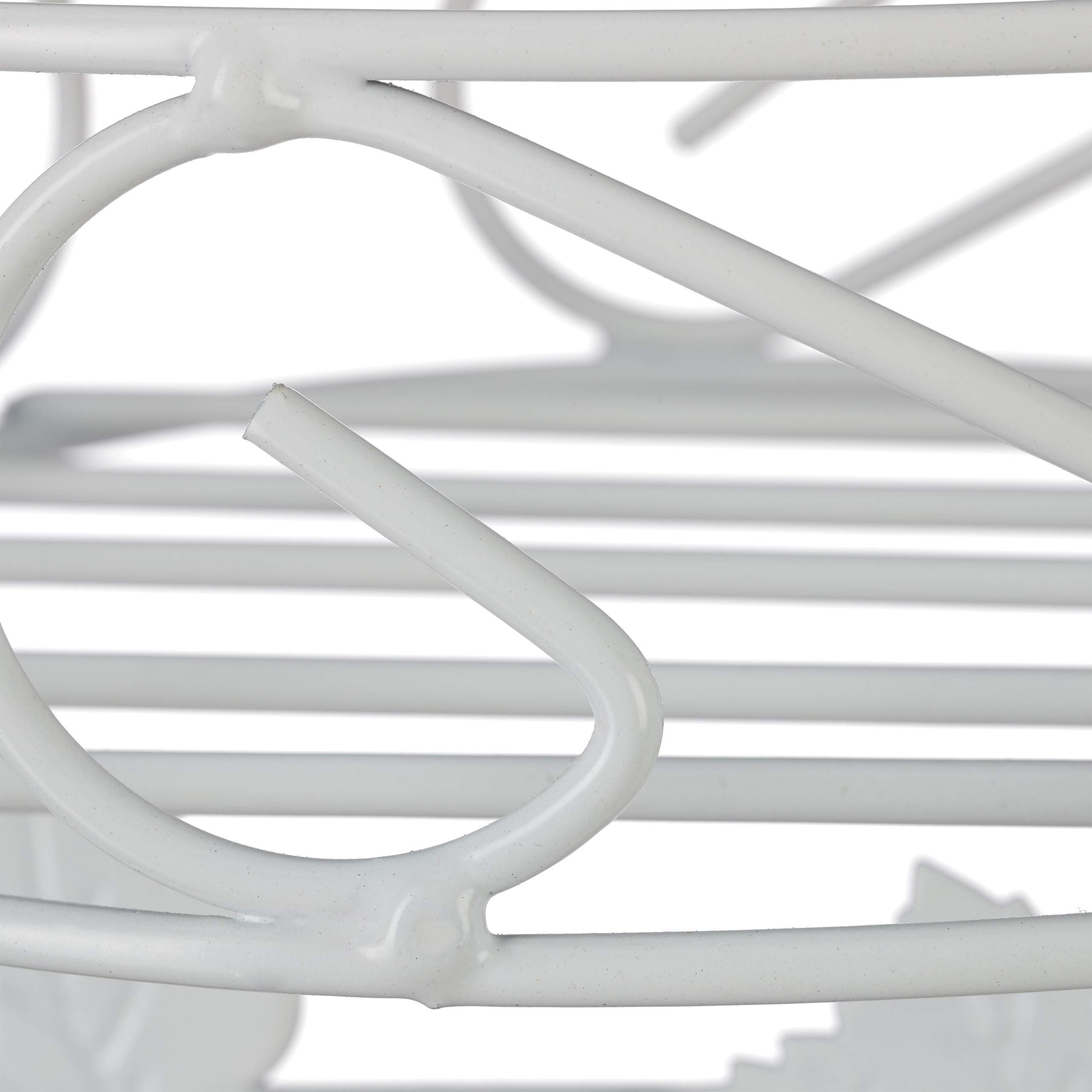 Relaxdays Supporto Metallico per Piante, Scala a 3 Ripiani, Interni ed Esterni, Richiudibile, Vintage, H: 40 cm, Bianco