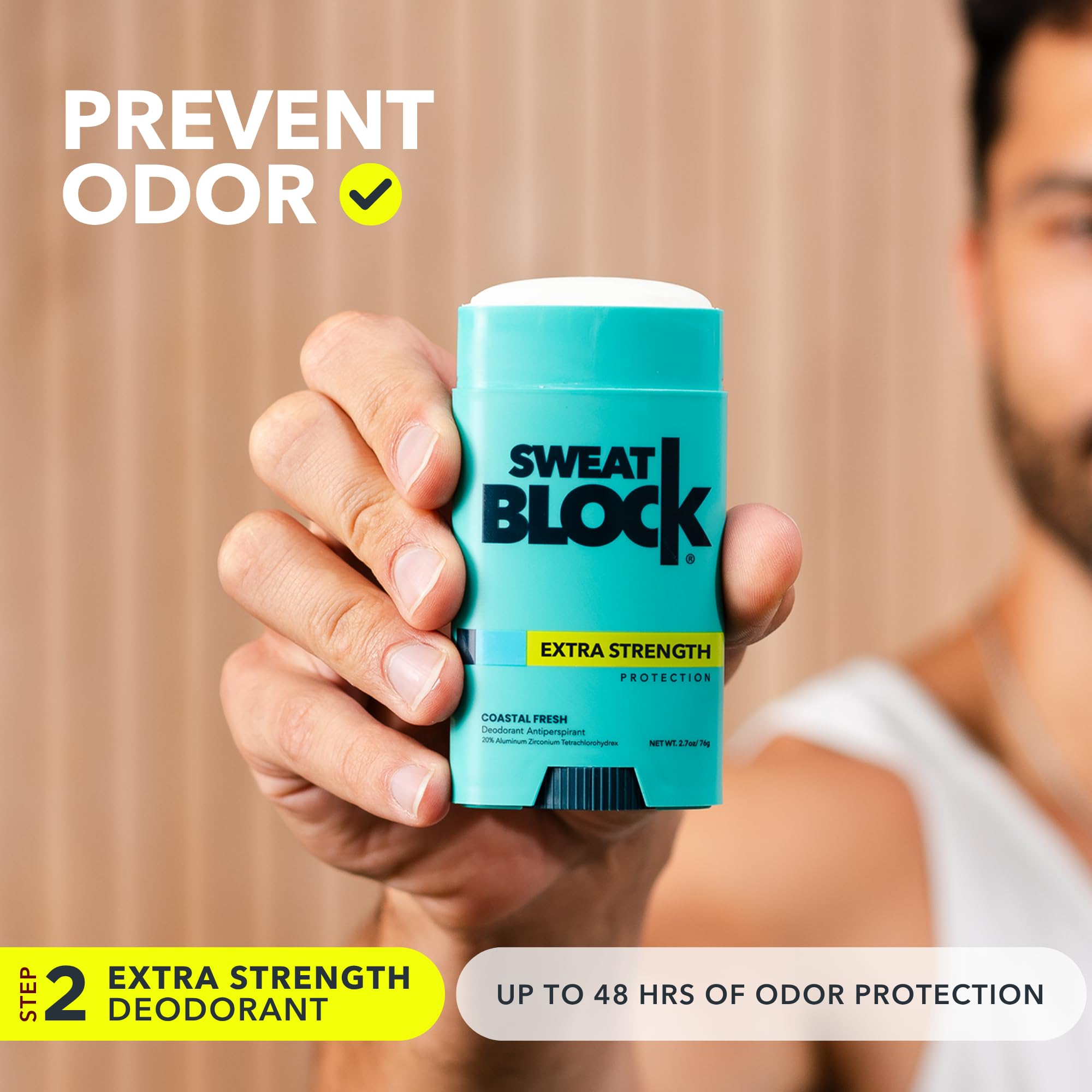 SweatBlock Antiperspirant Deodorant Max Clinical System for Men & Women - Treat Hyperhidrosis, Excessive Sweating & Underarm Odor - DRIBOOST [PM] Maximum Strength Roll-on + [AM] Clinical Deodorant