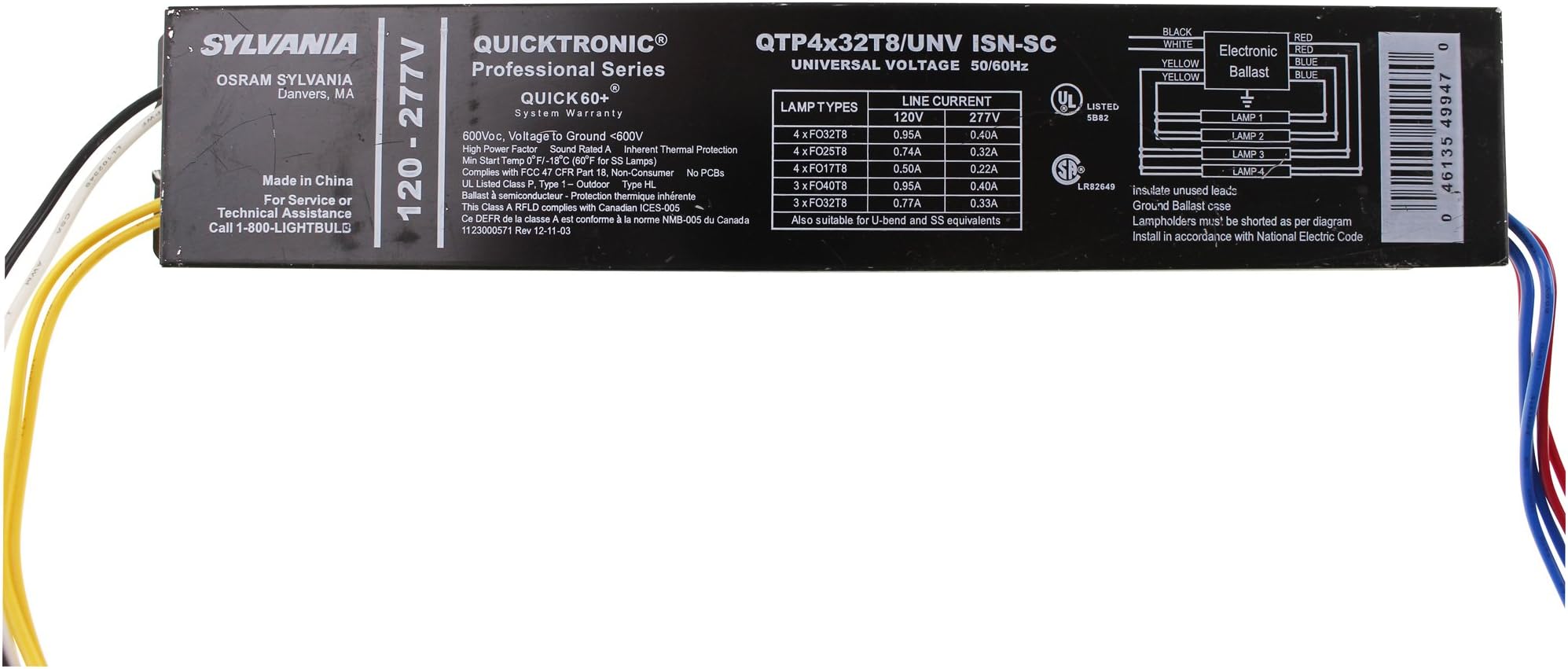 OSRAM QTP4x32T8/UNV-ISN-SC (49947) 4 FLUORESCENT Ballasts-Fluorescent-HID