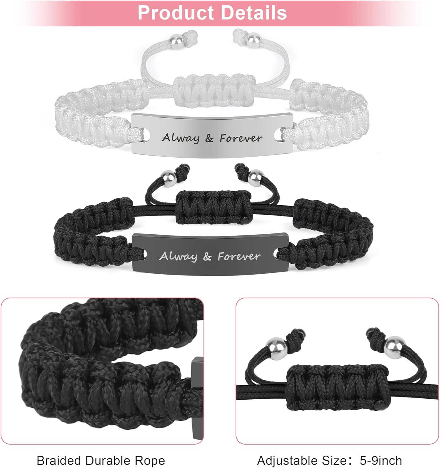 Couple Matching Bracelets, Bf And Gf Bracelets, Best Friend Friendship Relationship Bracelet,Stretch Adjustable Bracelets Jewelry for Him and Her - Image 4