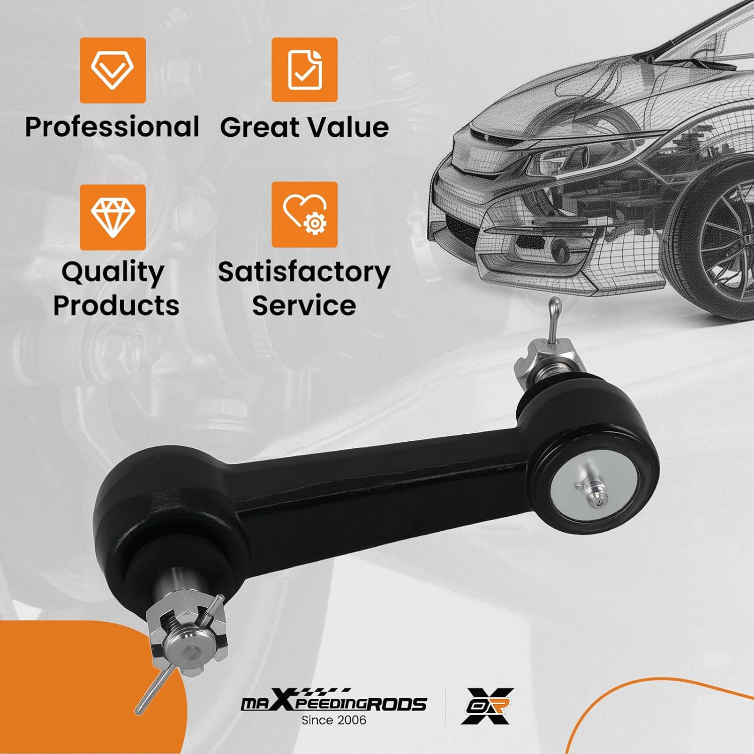 maXpeedingrods Front Idler Arm for Chevy C10 C20 C30 P20 P30 R10 R20 R30 GMC C1500 C2500 C3500 P2500 P3500 R1500 R2500 R3500 1983-1999, Steering Idler Arm Assembly Replace K6247T