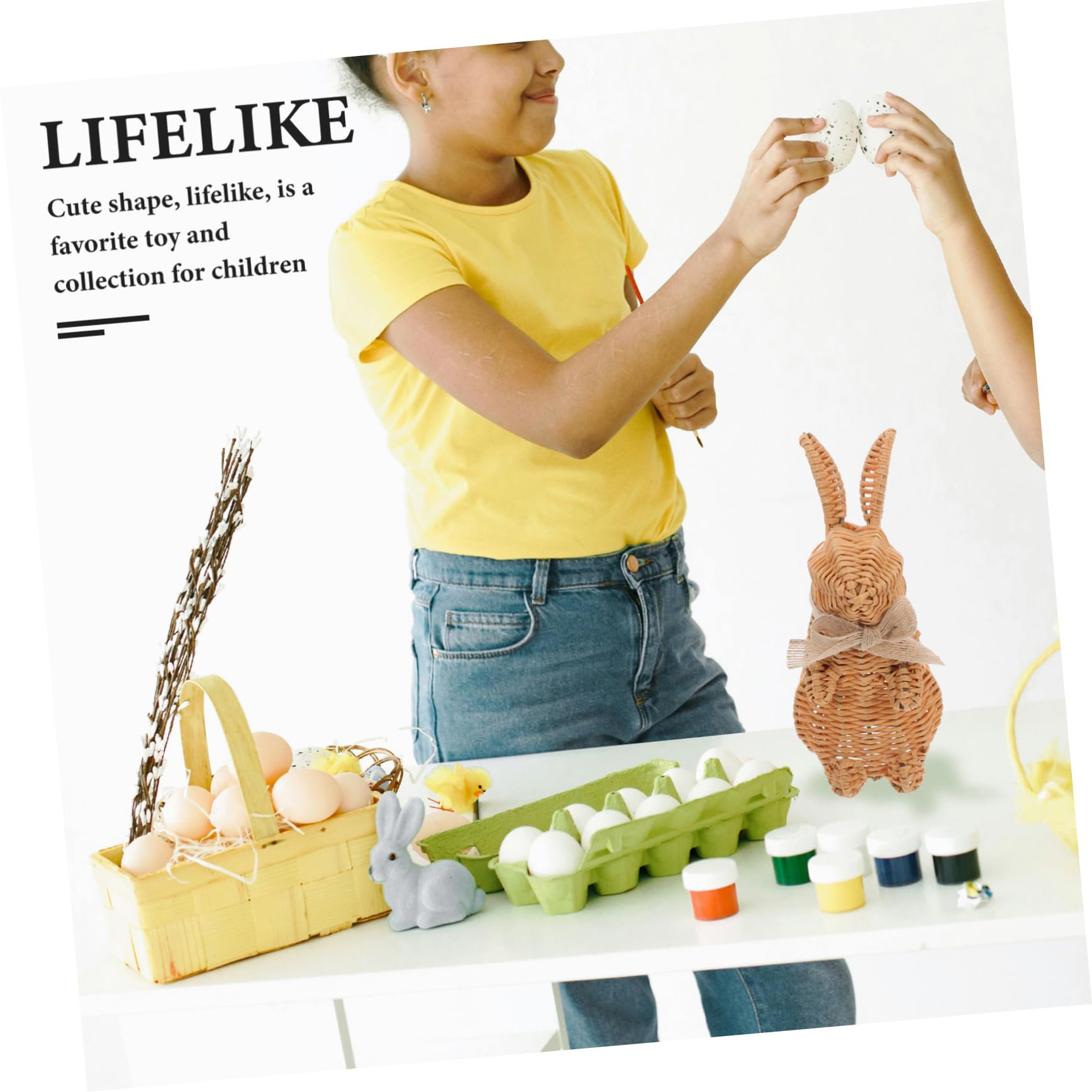 POPETPOP Woven Figuren Für Ostern Und Frühlingsfeiern Handgefertigte Deko-statuen Aus Kunst-Rattan Für Tisch Und Gartenarrangements Osterdeko Und Beliebte