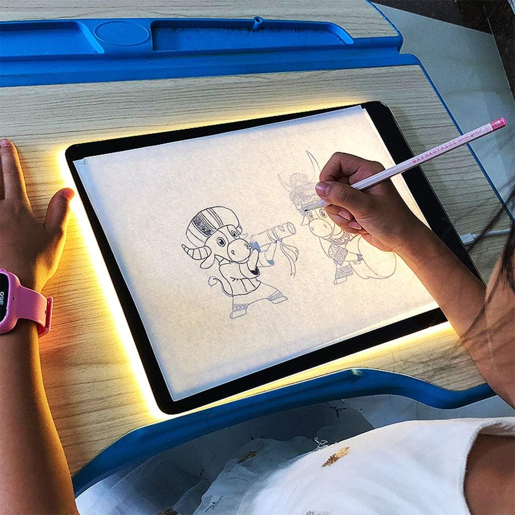 Light Box A4 Ultra-Thin Portable Led Tracer 3 Color Dimmable with Filter Color Eye Mask Led Artcraft Tracing Light Pad for Children Light Template Diamond Painting Artist,