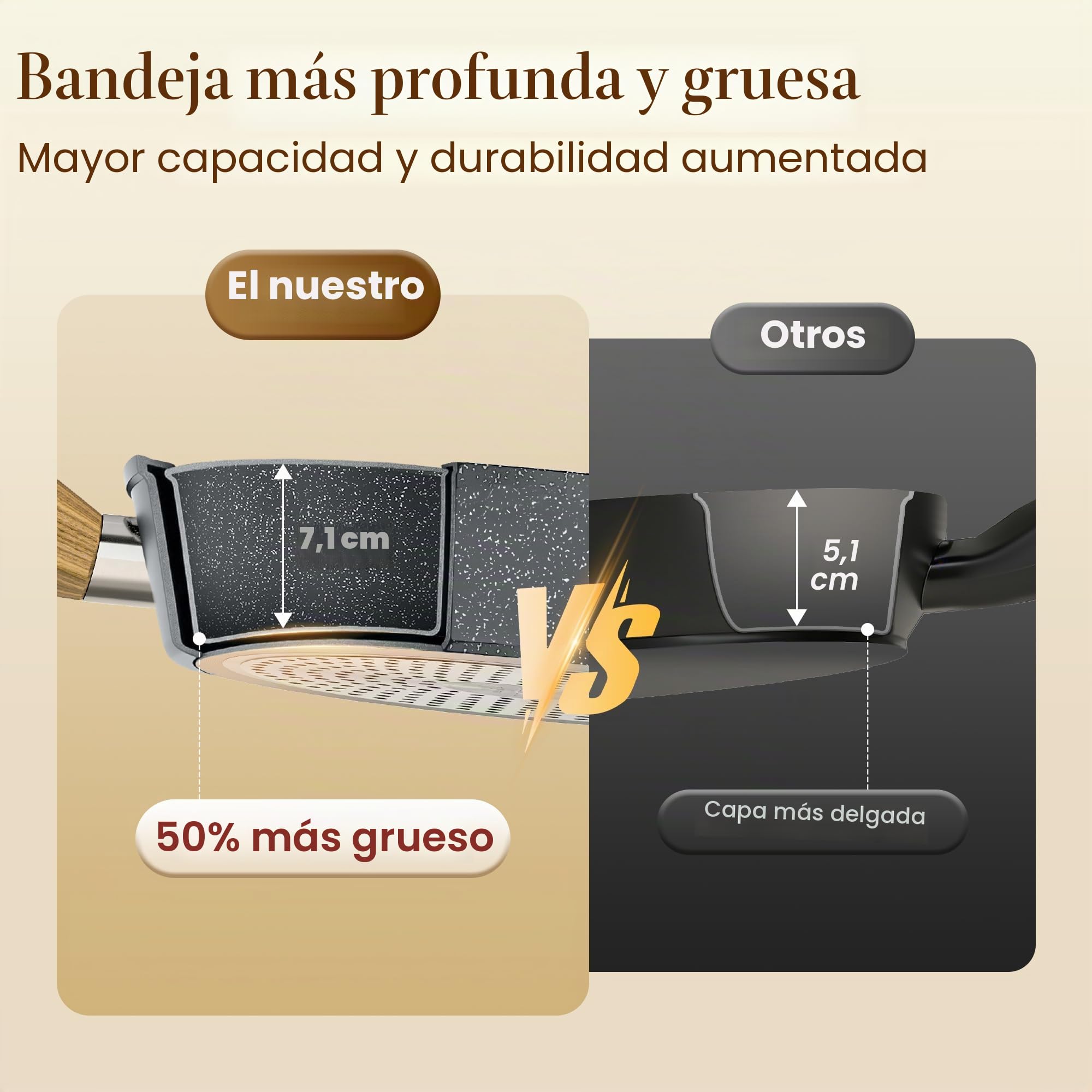 Kitchen Academy Juego de utensilios de cocina de inducción, juego de sartenes y sartenes antiadherentes de granito de 12 piezas, color gris