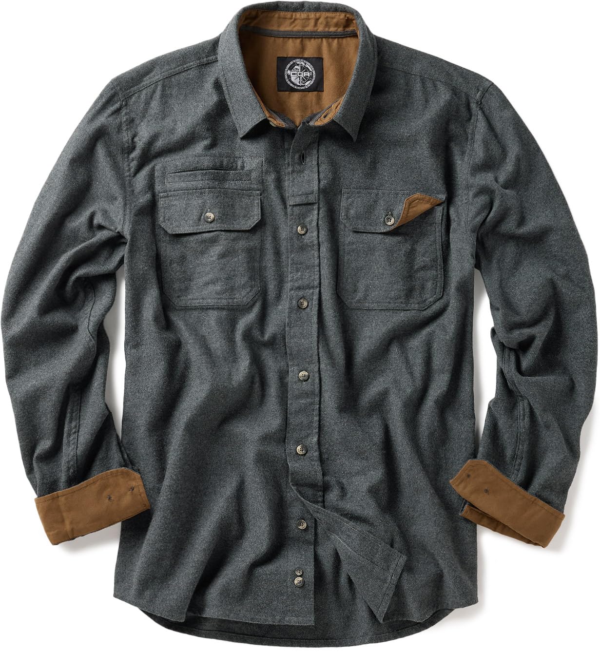 CQR Men's 100% All Cotton Button Down Flannel Shirts, Long Sleeve Brushed Warm Soft Casual Outdoor Plaid Shirt