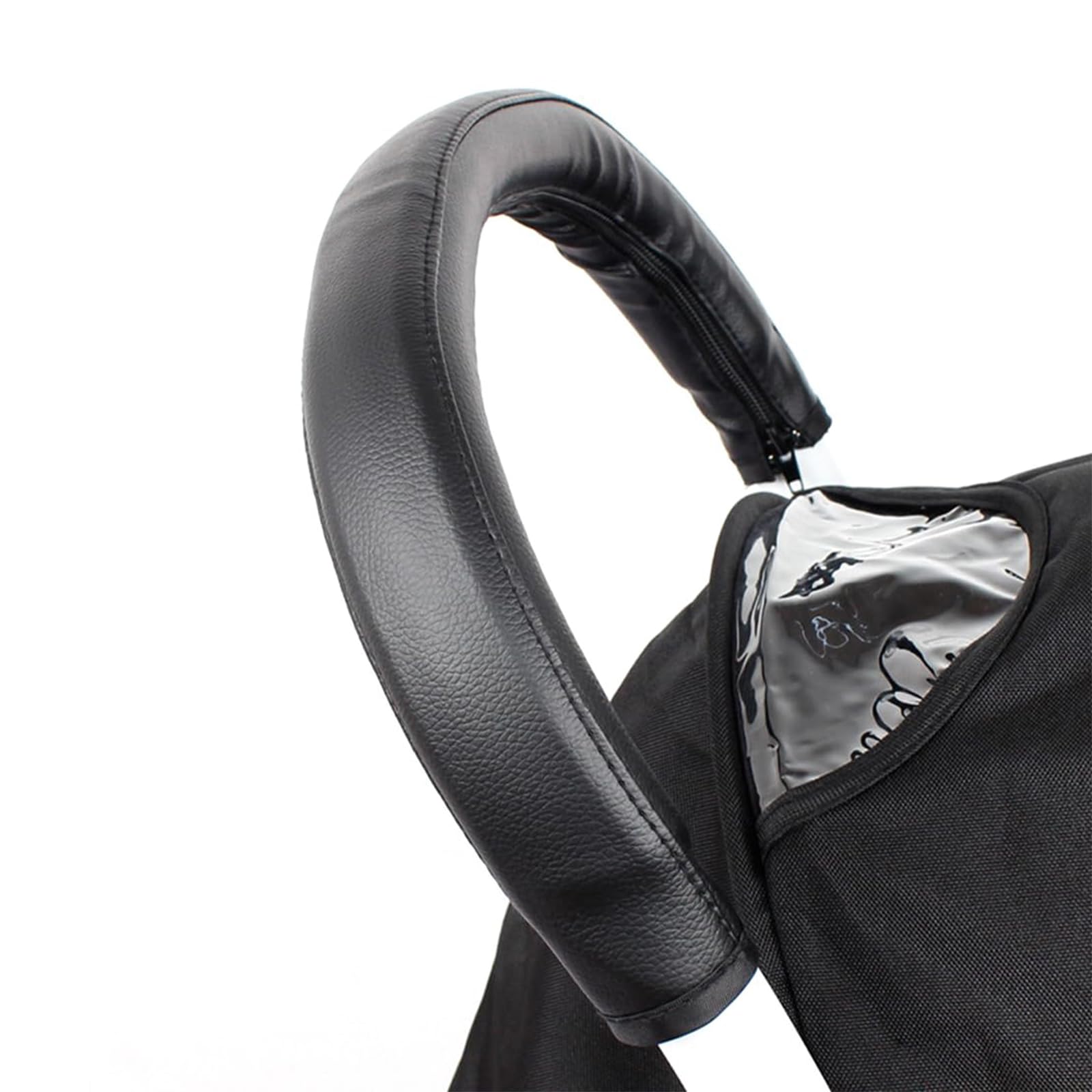 2 Piezas Funda Manillar Carro Bebe Universal, Funda Manillar Carro Bebe, Funda para Cochecito de Cuero PU, Cochecito Funda Manilla, con Cremallera, para La Mayoría de Los Cochecitos