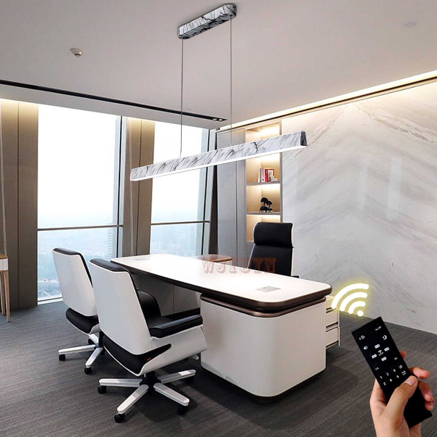 ZMH LED Lampe Suspension Plafonnier LED Pour Salle à Manger Blanc 62 Cm Anneaux Lustre Salon 68 W Intensité Variable Avec Télécommande Hauteur