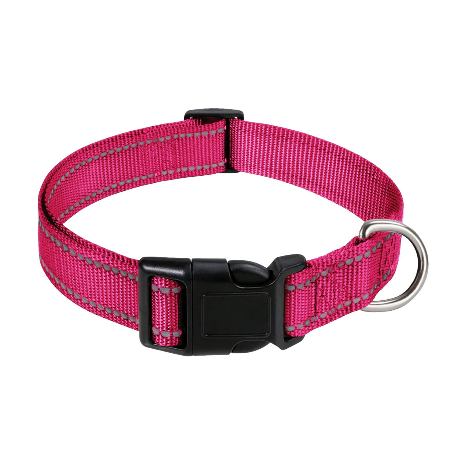 Lyhbsell Reflektierendes Hundehalsband – Nylon-Sicherheitshalsband Verstellbar 17,8–30,5 Cm, Mit Schnalle, D-Ring & Glöckchen, Blau
