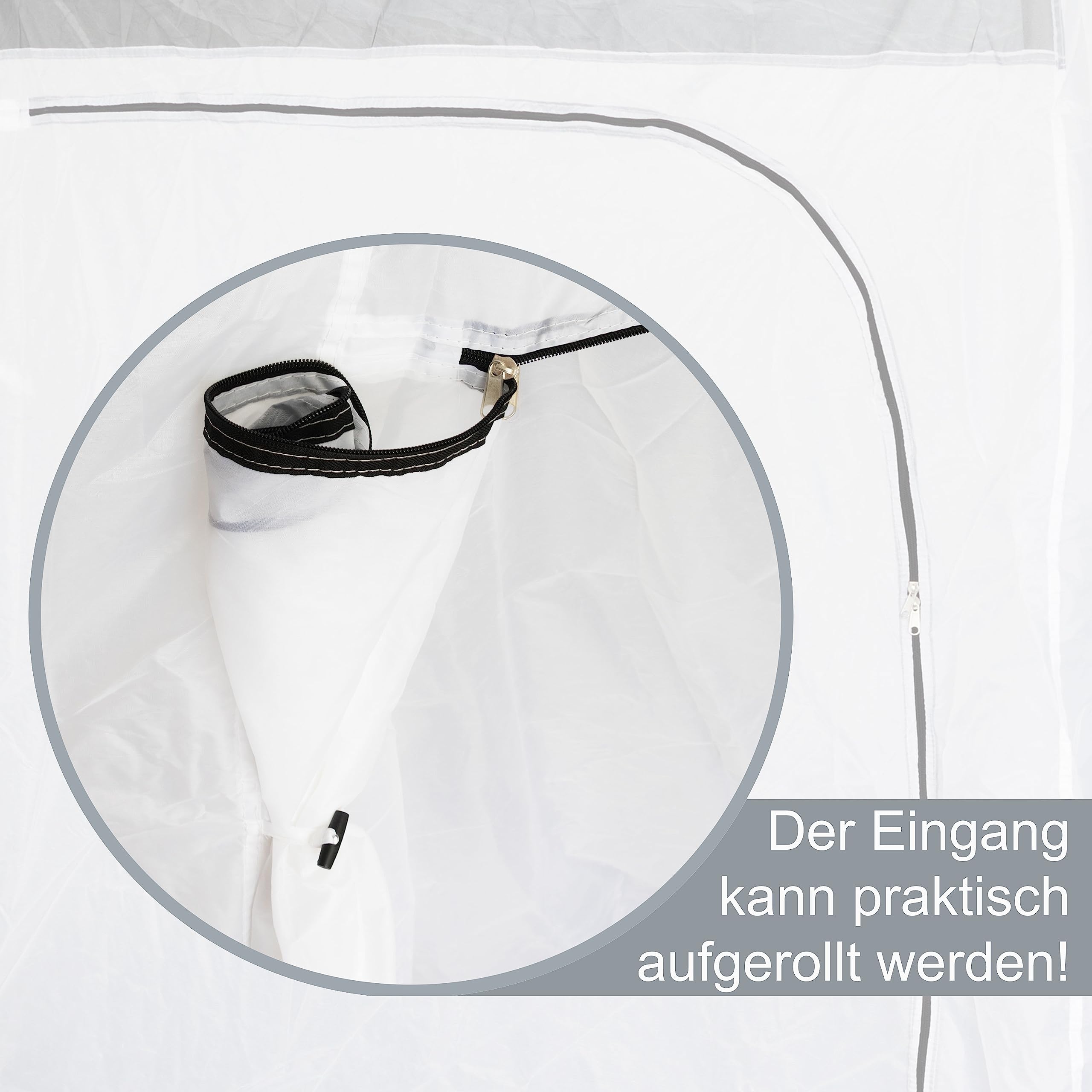 Tente intérieure – avec porte zippée à 2 voies, bac de sol étanche, cabine intérieure, cabine de couchage en polyester respirant avec filet de ventilation, tente de couchage pour l'auvent
