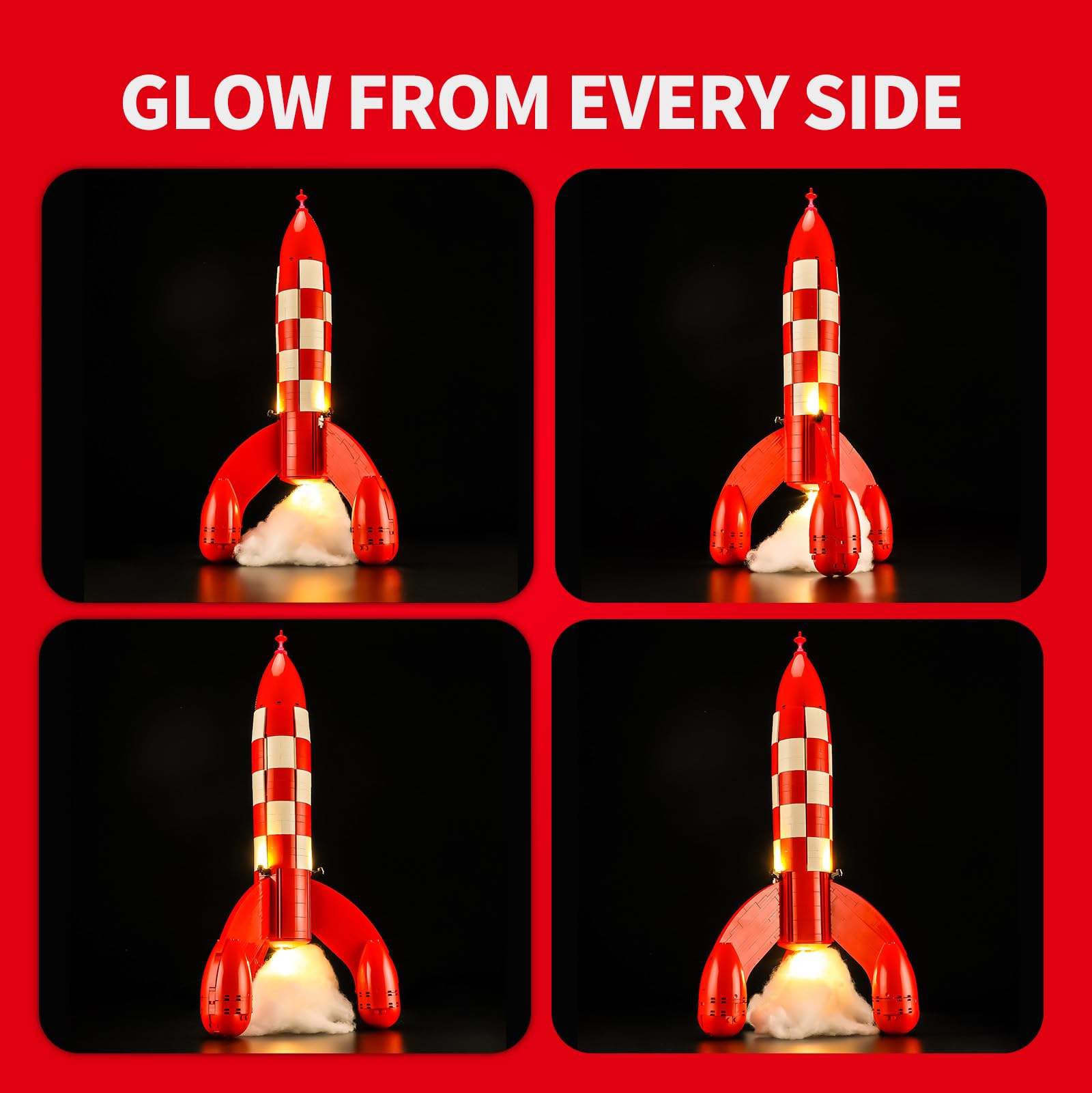 BRIKSMAX Zestaw oświetleniowy 2.0 kompatybilny z Lego Ideas Tintin Moon Rocket 21367, oryginalne zestawy oświetlenia LED (tylko akcesoria) do wyświetlacza, prezentów i kolekcjonerów