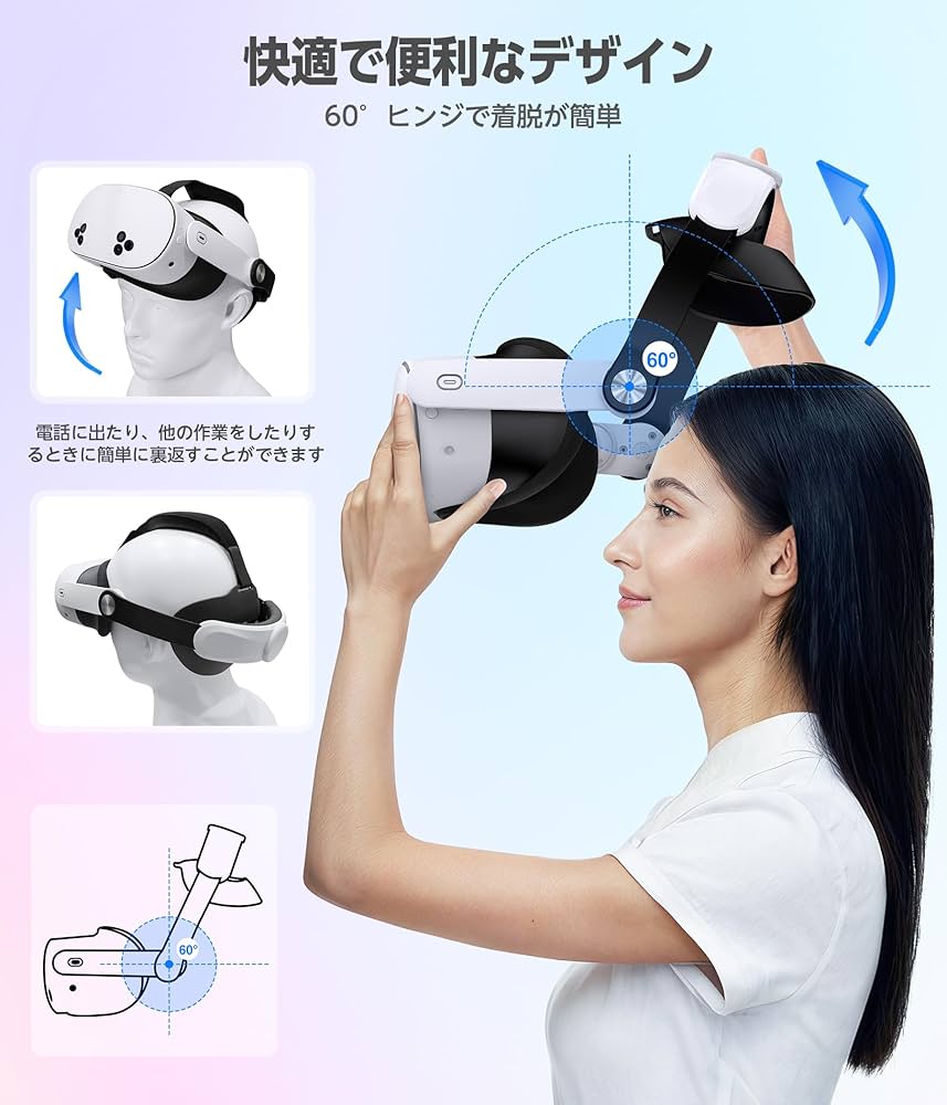 VRヘッドストラップ  Quest3 3S対応 Amazon | [Iesooy] Quest 3/Quest 3S交換用ストラップ 充電機能