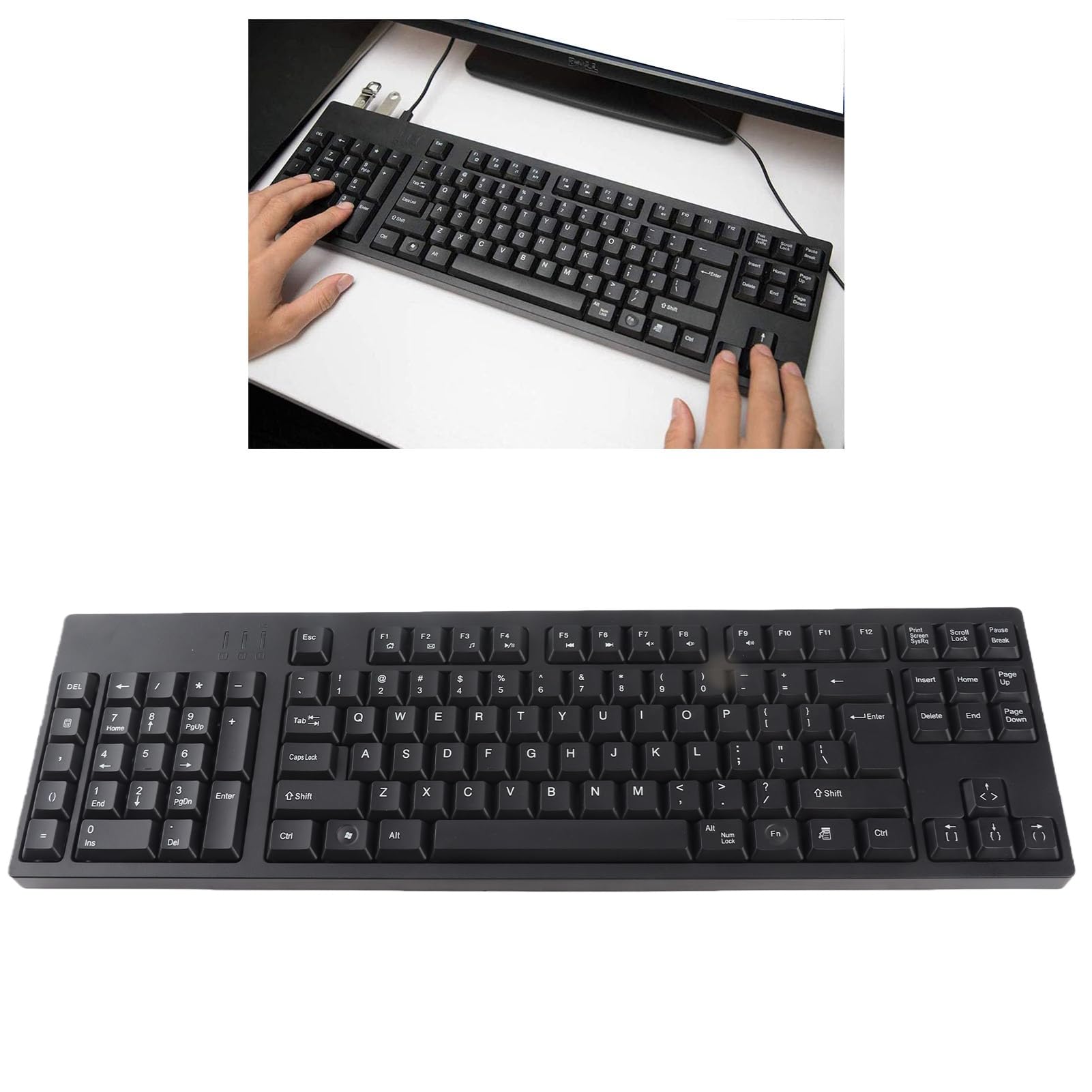 Tastiera Ergonomica Micro USB da 109 Tasti per Mancini per Progettisti di contabilità Aziendale
