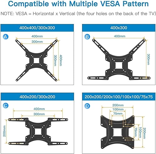 Miniatura 2 de Full Motion TV Wall Mount Bracket Articulating Arms Swivels Tilts Extension for Most 24-55 Inch LED LCD Flat Curved Screen TVs, Max VESA 400x400mm