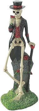 CE-AS Goth Skeleton Romantic Gentleman Figurine in Tuxedo Day of The Dead Halloween Decor 10-1/2"H