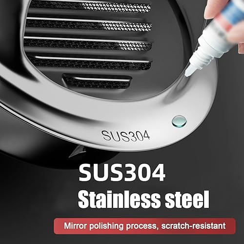 Miniatura 4 de KDDEON 304 Stainless Steel Ventilation Chimney Cowl,Exhaust Pipe Chimney Rain Cap,Anti Downdraught Vent Cap,Rain Louver Cap with Screen