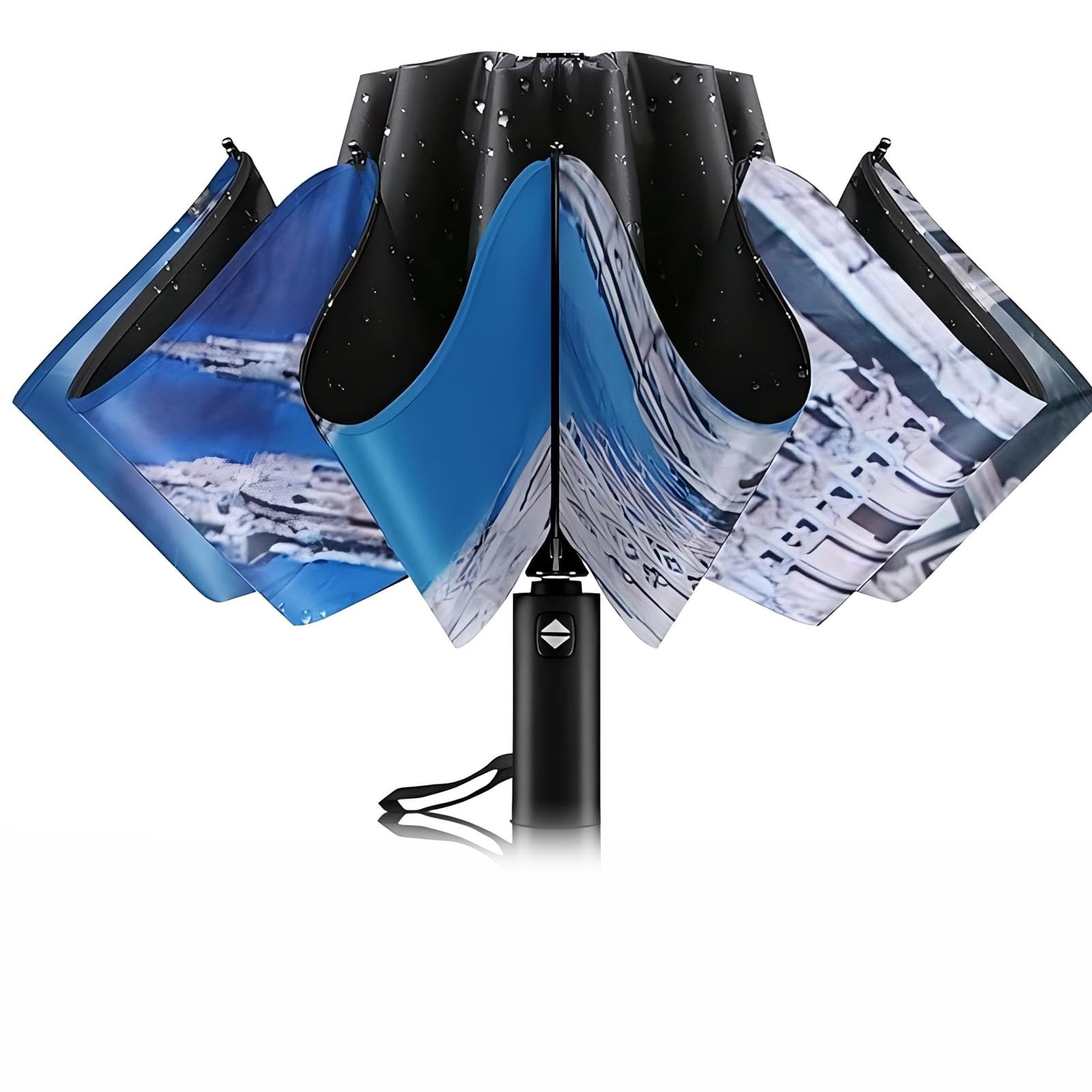 Trenovo Windproof Trave Inverted Umbrella, Reverse Compact Umbrellas for Rain, Portable Large Folding Sun UV Automatic Upside Down Umbrella for Car