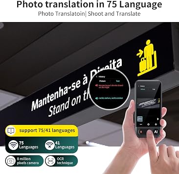 Language Translator Device No WiFi Needed, 2026 Upgraded AI Translator Support ChatGPT,150+ Languages Instant translator Support Offline/Recording/Photo/Voice Translation Real Time for Travel Business