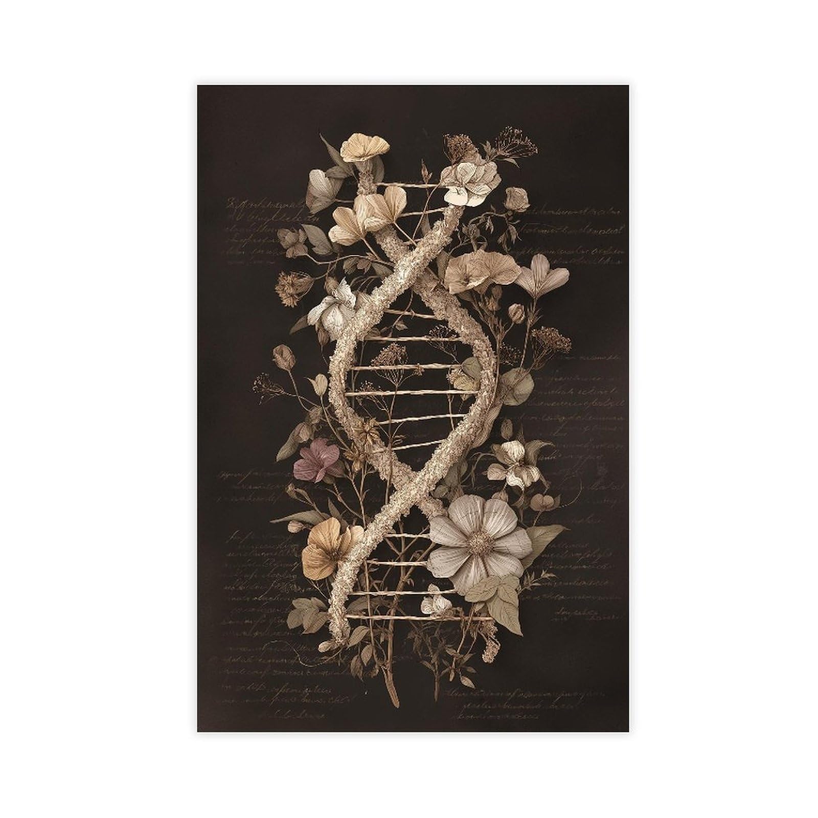YWTJAX Moody Floral Helix Gothic Poster Canvas Poster for Office Decor Gift