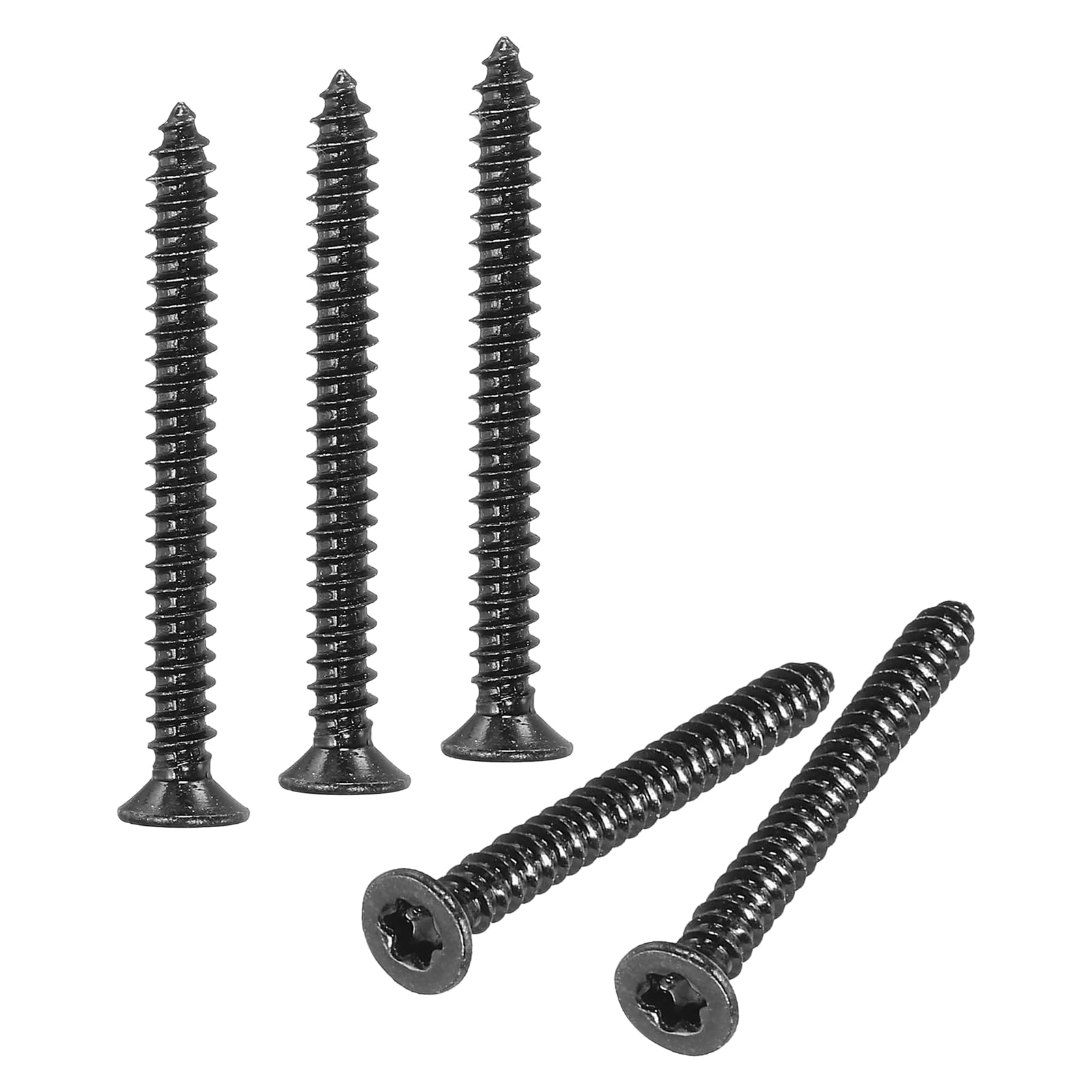 M METERXITY 100 Pack Torx Screws, M3 x 30mm Flat Head Wood Screw 304 Stainless Steel Full Threaded Countersunk Self Tapping Star Sheet Metal Bolts for Wood/Furniture [Black]